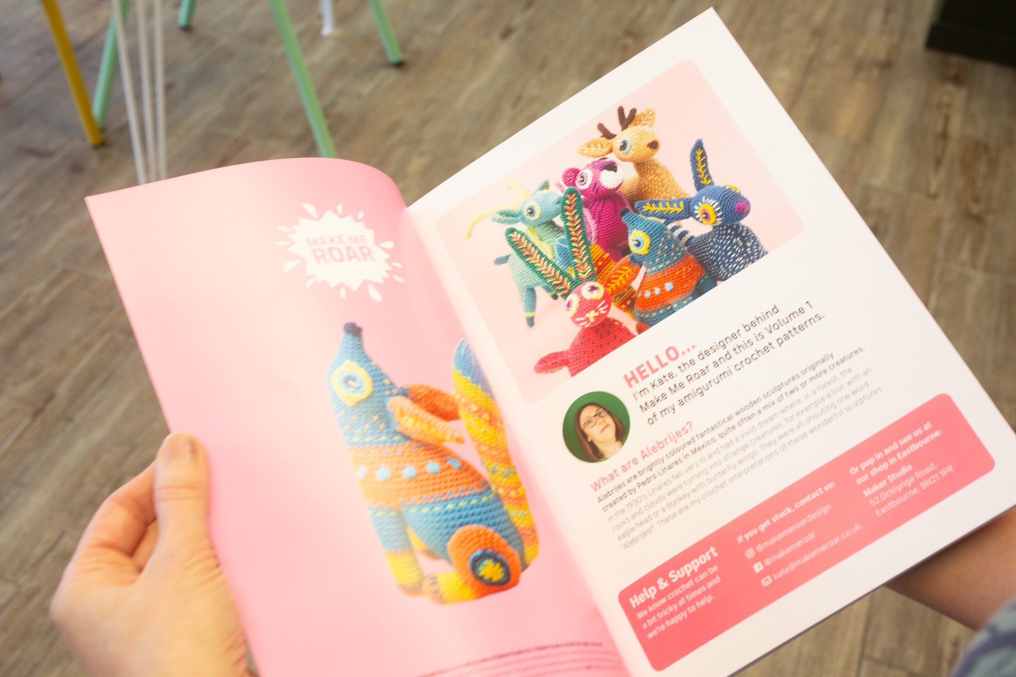 Discover the magic of Kate’s Alibriji-inspired creations! This first volume features 6 of Kate's unique amigurumi patterns, each brought to life with full-colour photographs and step-by-step instructions in Kate’s Mccully signature, brilliantly easy-to-follow style. A4 luxury printed booklet