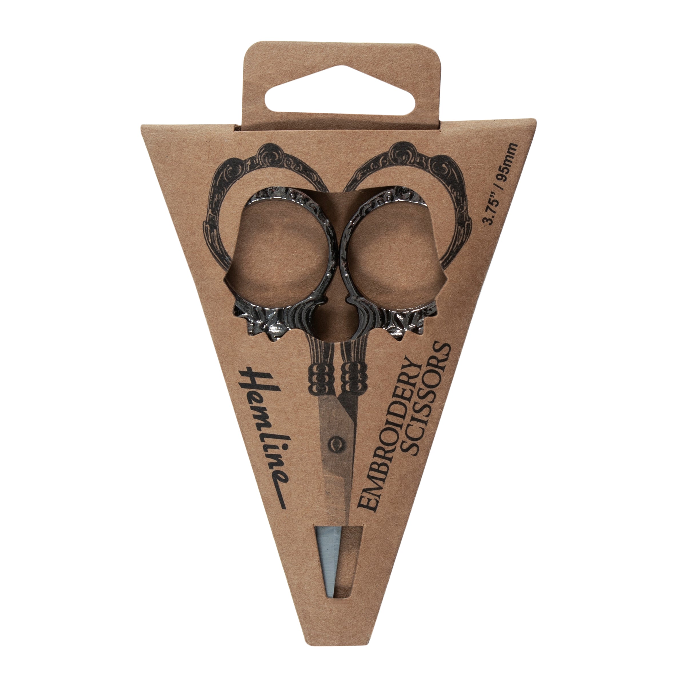 Scissors: Embroidery: Floral Design: 9.5cm or 3.75in