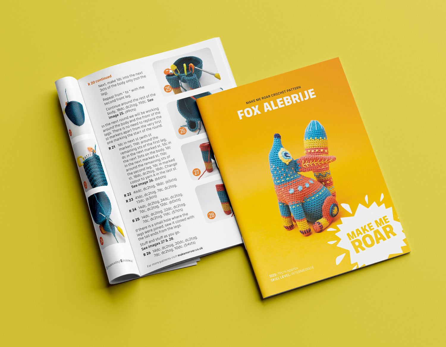Make Me Roar Fox Alebrije crochet yarn pack