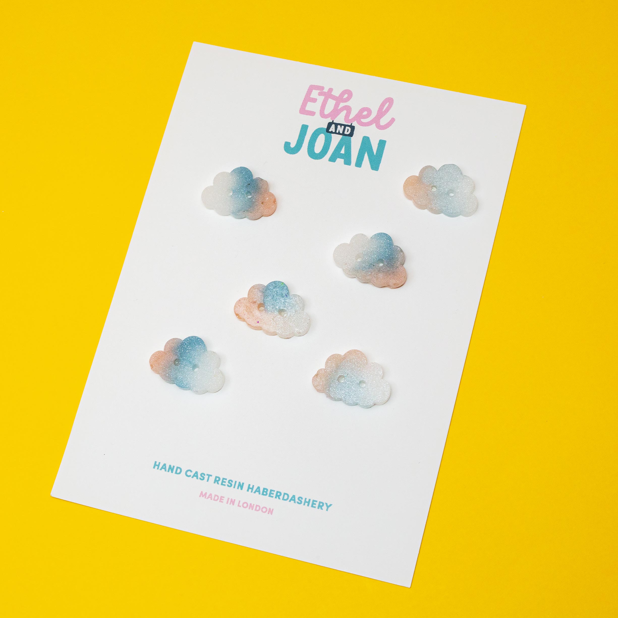Ethel and Joan Cloud Button. Haberdashery, button, medium