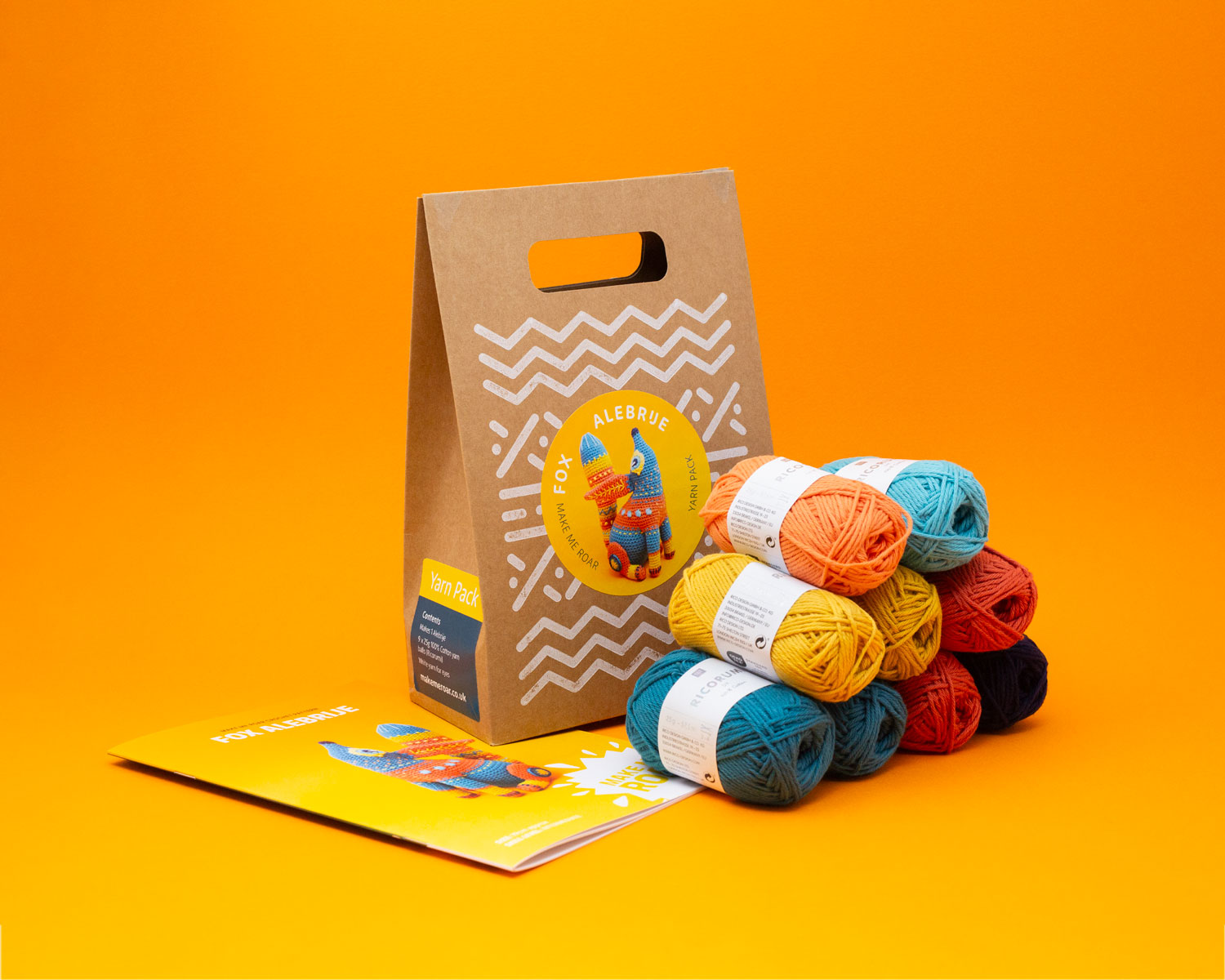 Make Me Roar Fox Alebrije crochet yarn pack