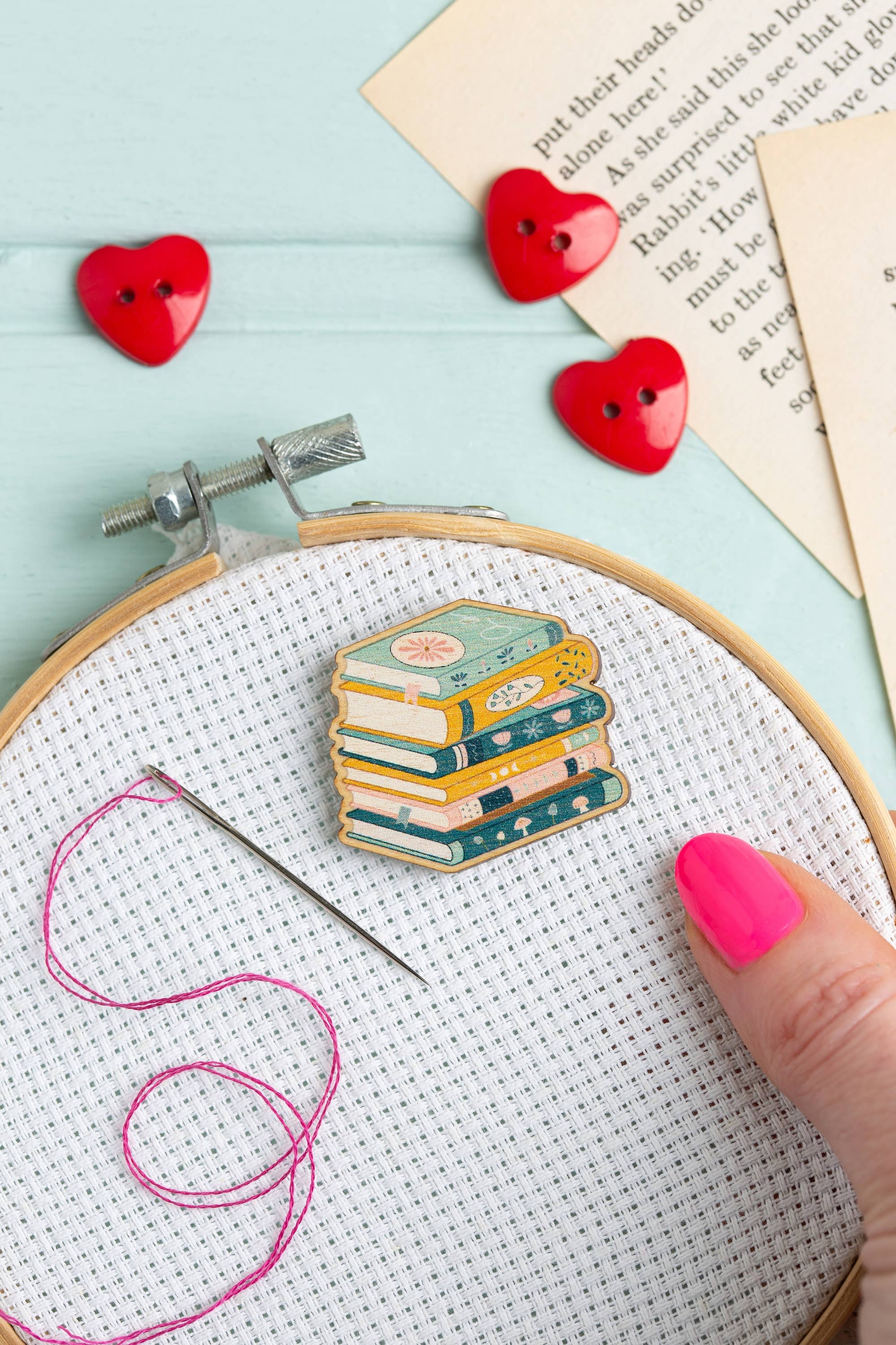 Hawthorn Handmade  - Book Lover Needle Minder | Gift for Crafters