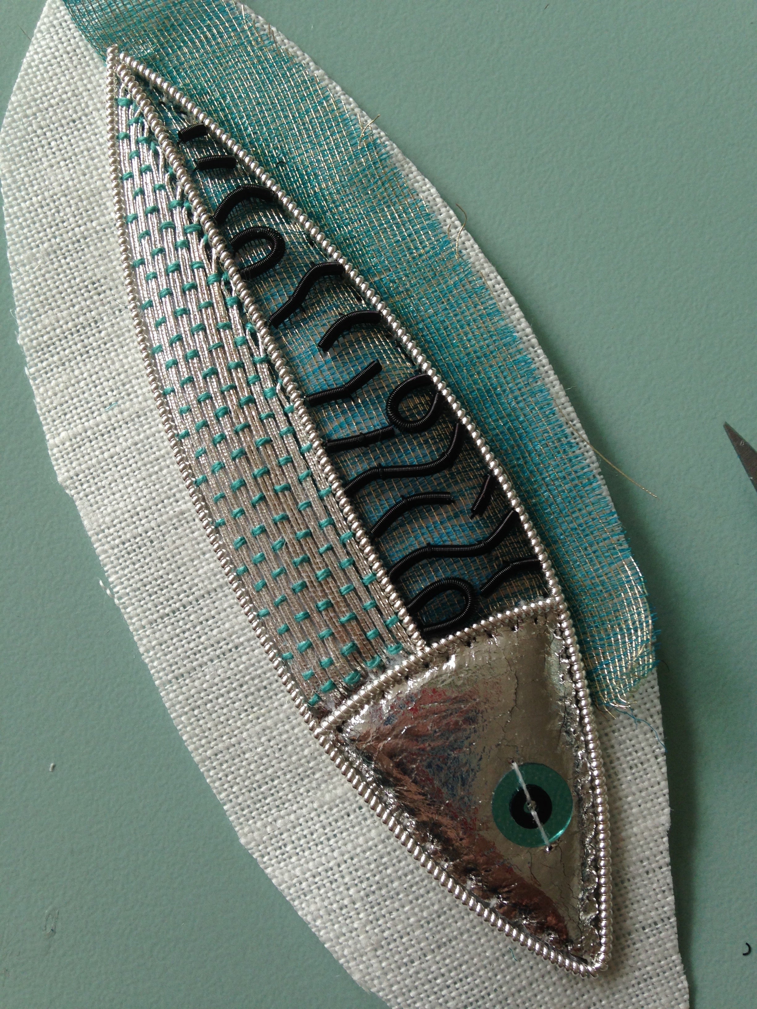 Metal Thread Embroidery - Hastings Mackerel