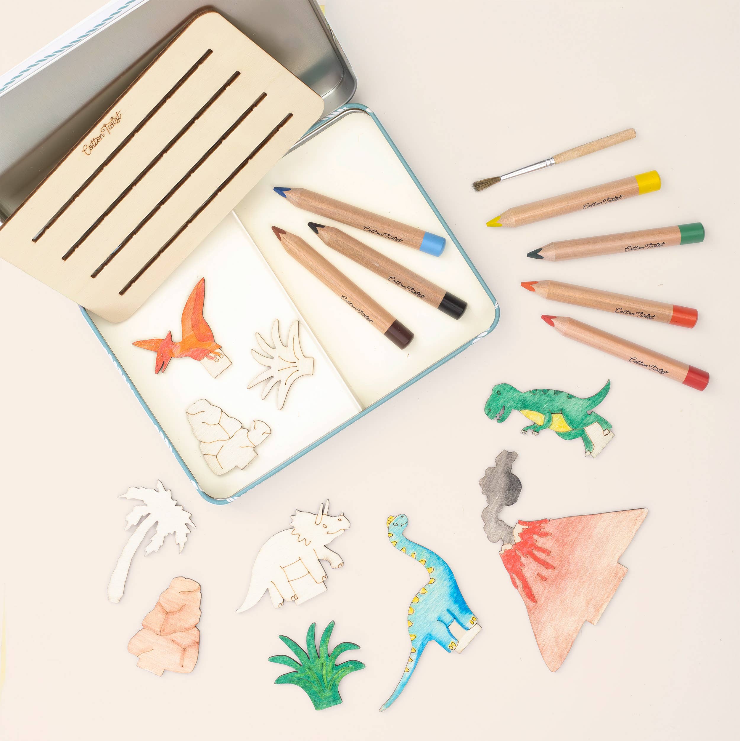 Cotton Twist (WE PREPAY ALL USA DUTIES) - Create Your Own Dinosaur Scene - DIY Craft Kit for Kids