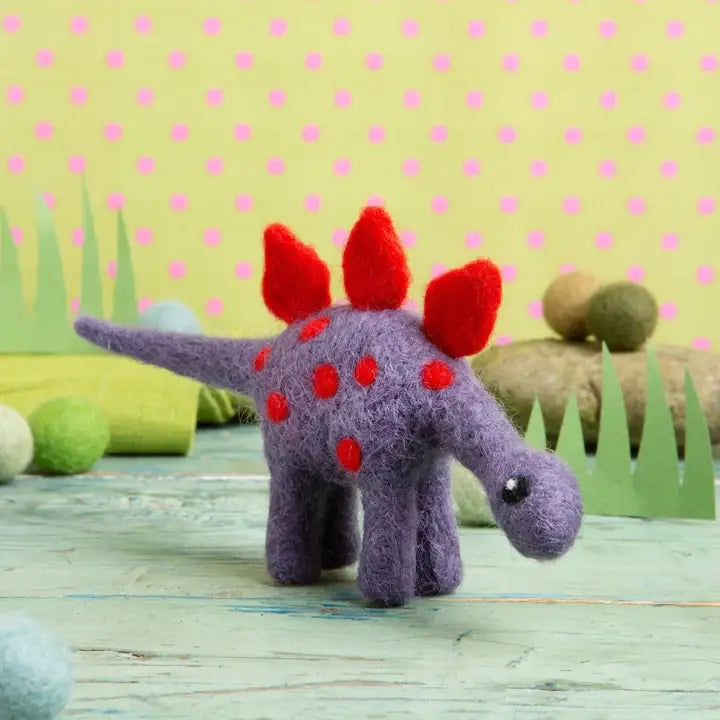 Hawthorn Handmade - Stegosaurus Mini Needle Felting Kit | Beginner Craft Kit