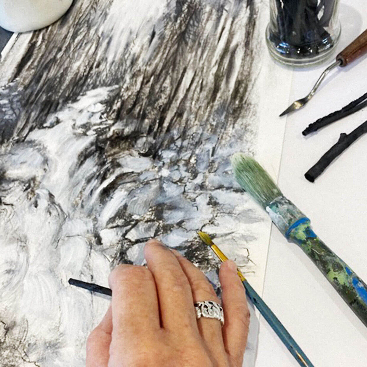 Charcoal and Acrylic Workshop
