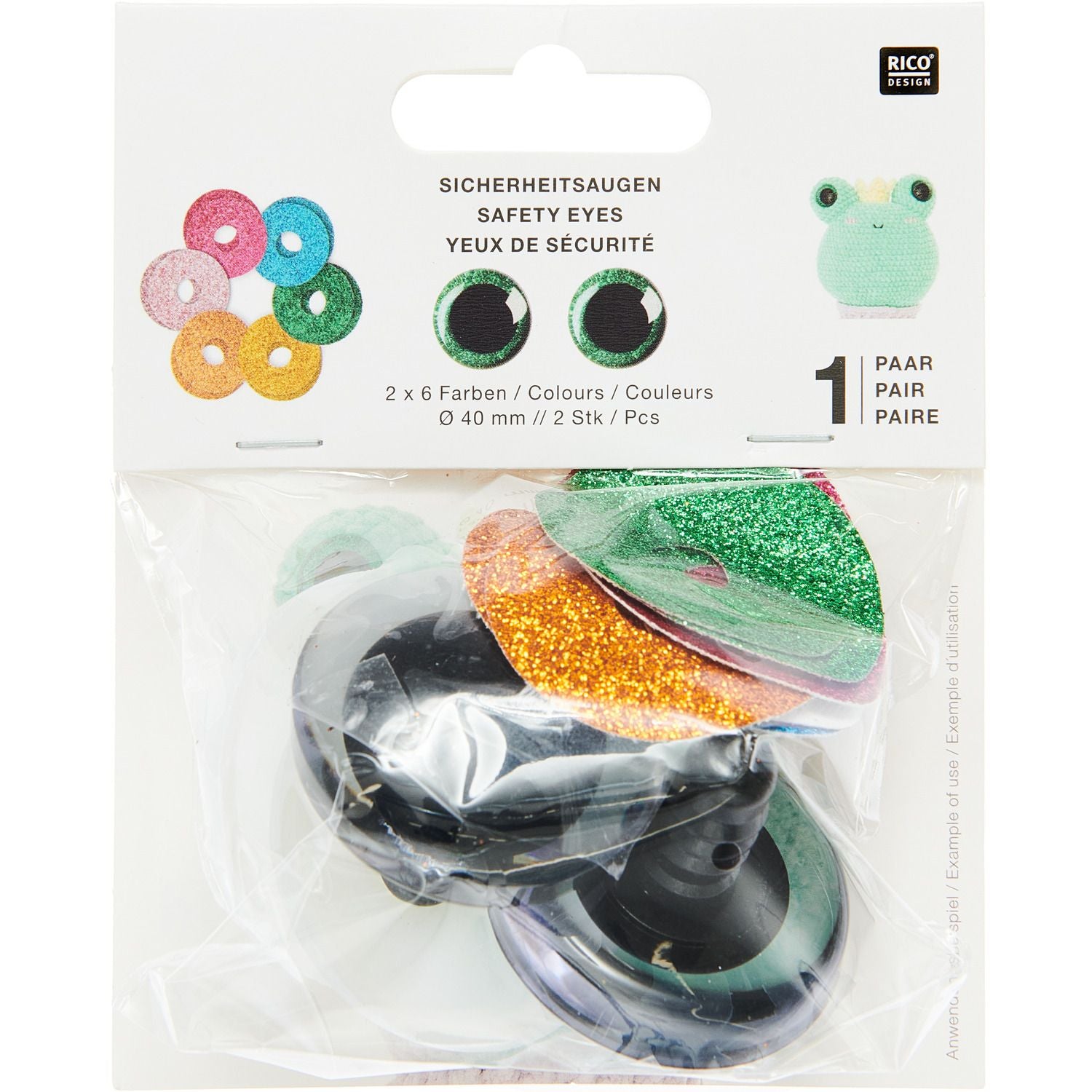 Rico safety eyes 40mm, 1 pair
