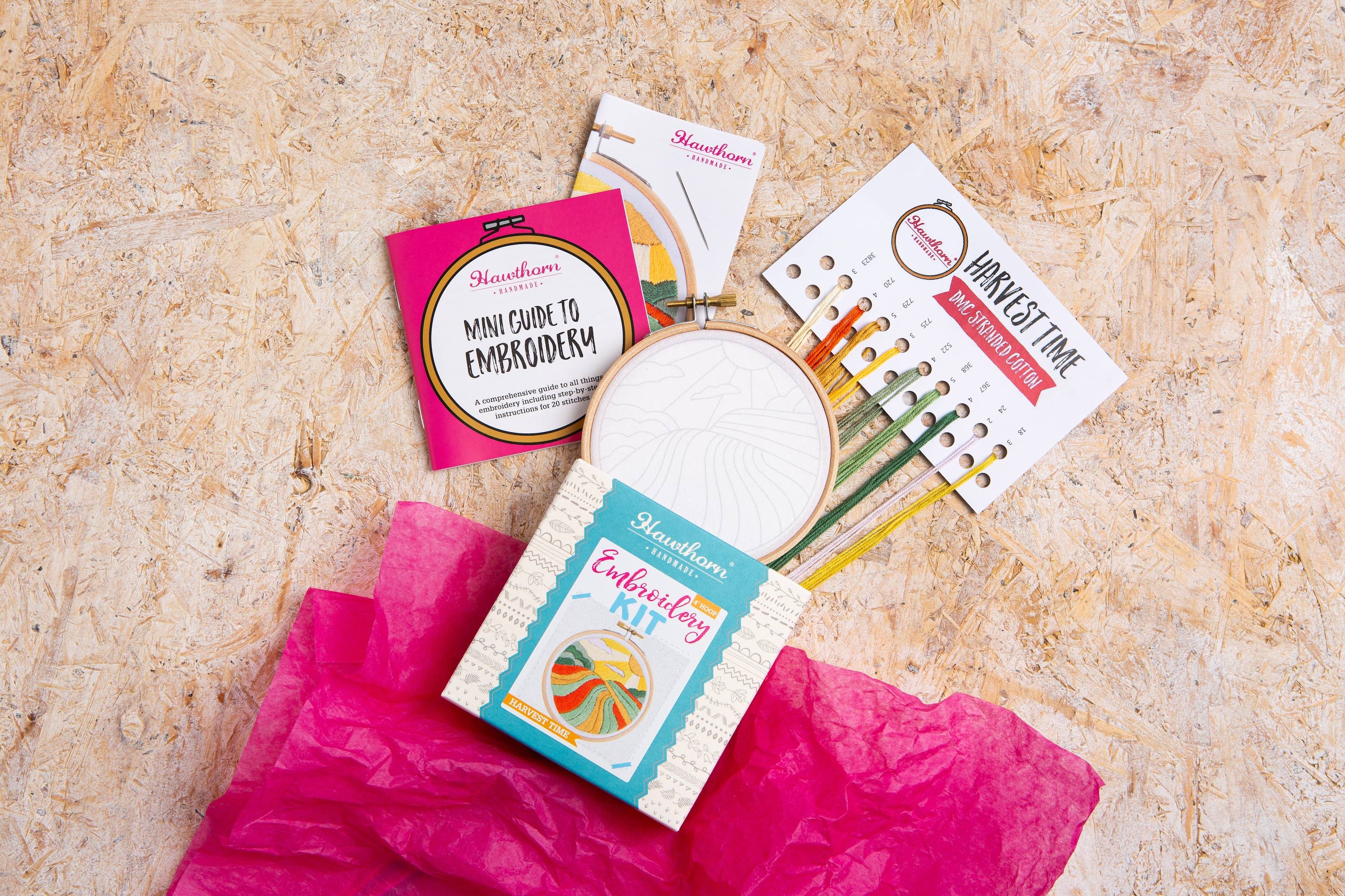 Hawthorn Handmade - Harvest Time Mini Embroidery Kit | Complete Craft Kit for Beginners