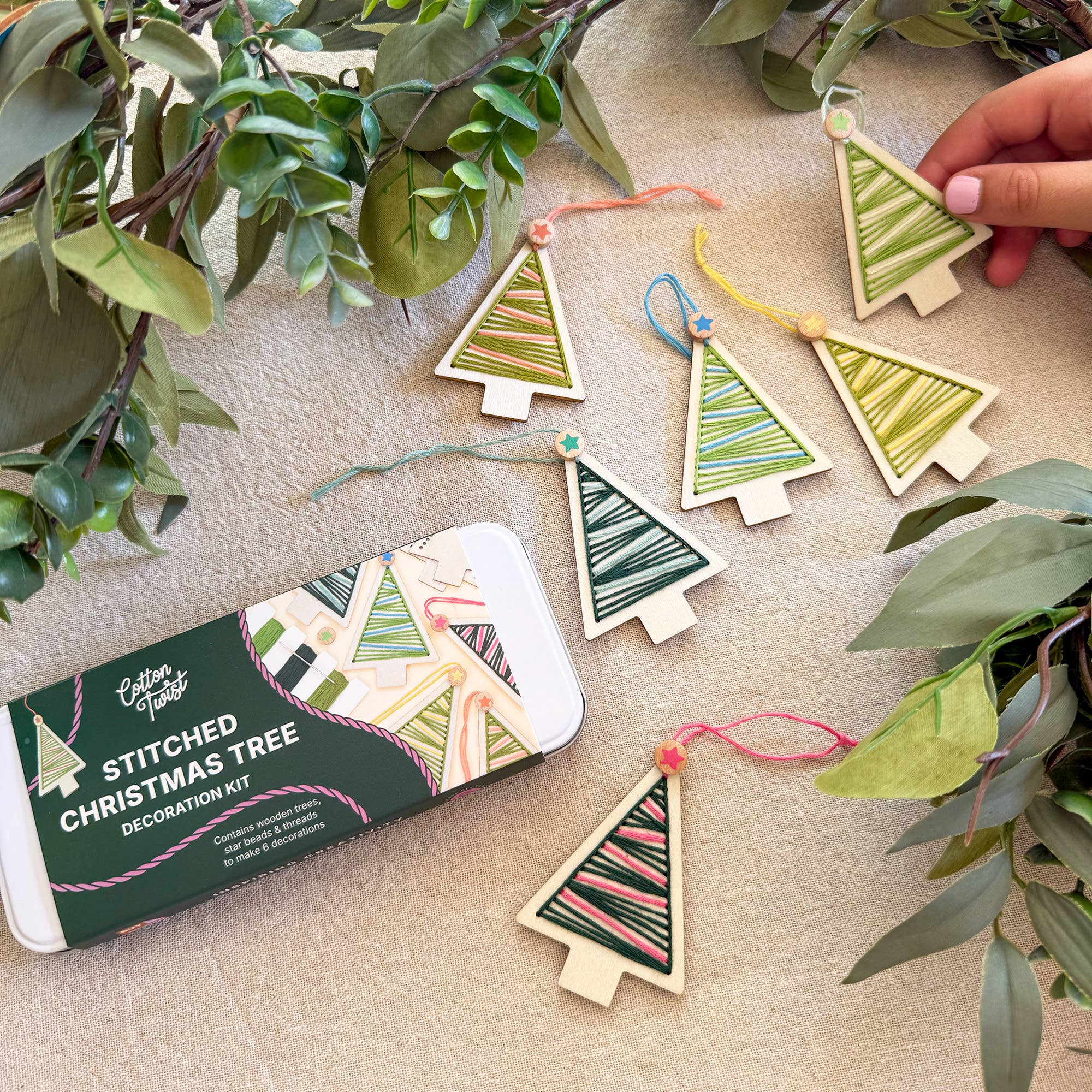 Cotton Twist - Stitched Christmas Tree Decoration Kit