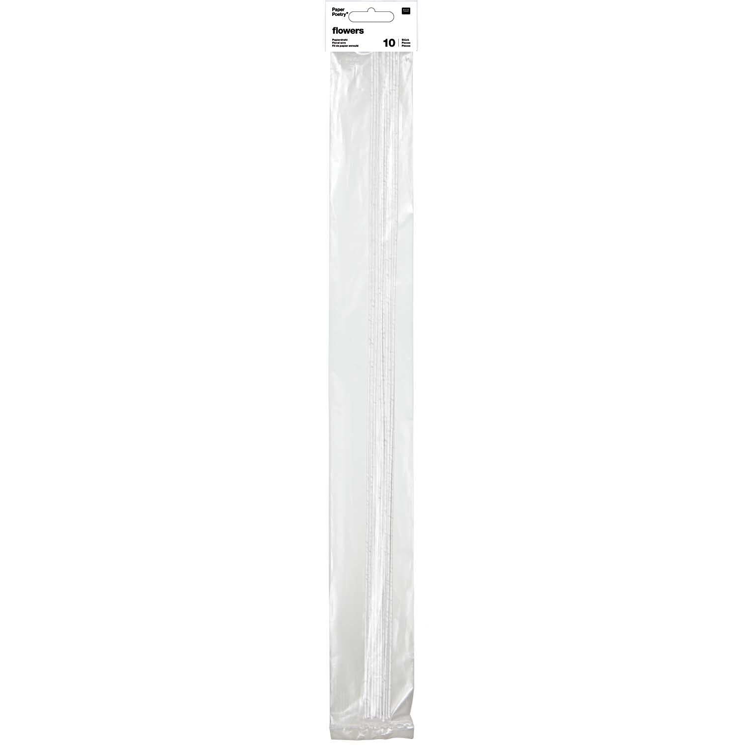 Paper wire white 50cm 10 pieces