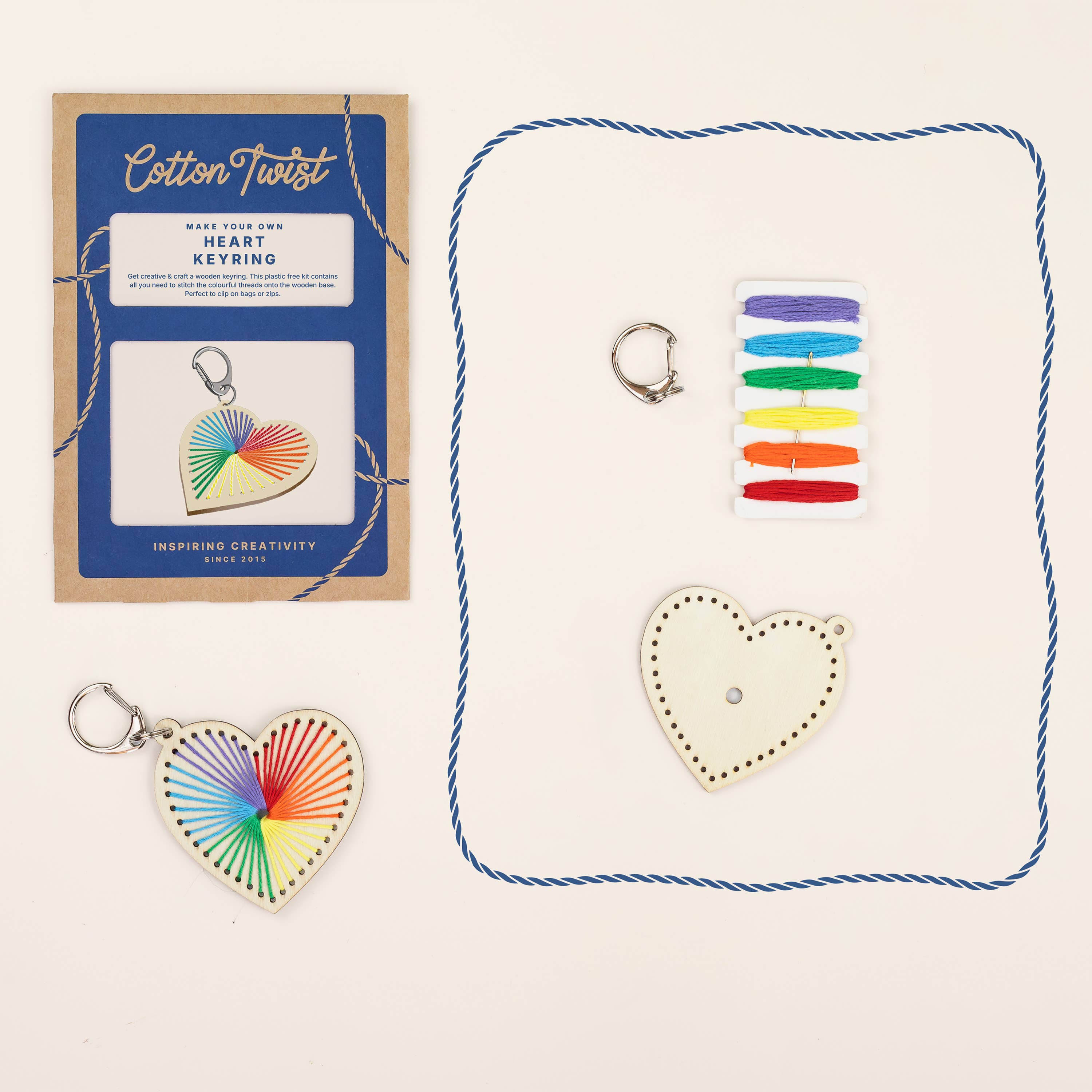 Cotton Twist - Heart Keyring Craft Kit