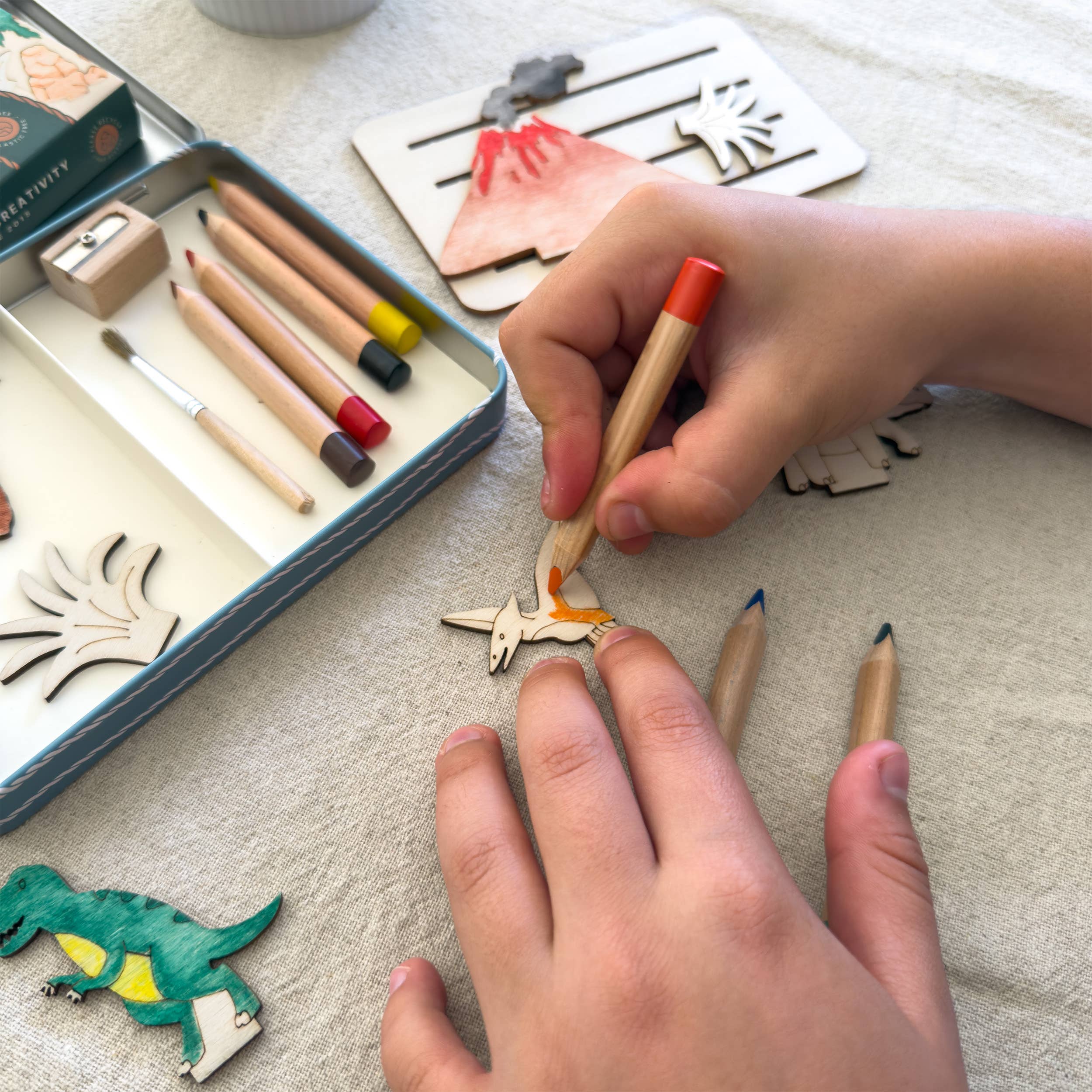 Cotton Twist (WE PREPAY ALL USA DUTIES) - Create Your Own Dinosaur Scene - DIY Craft Kit for Kids