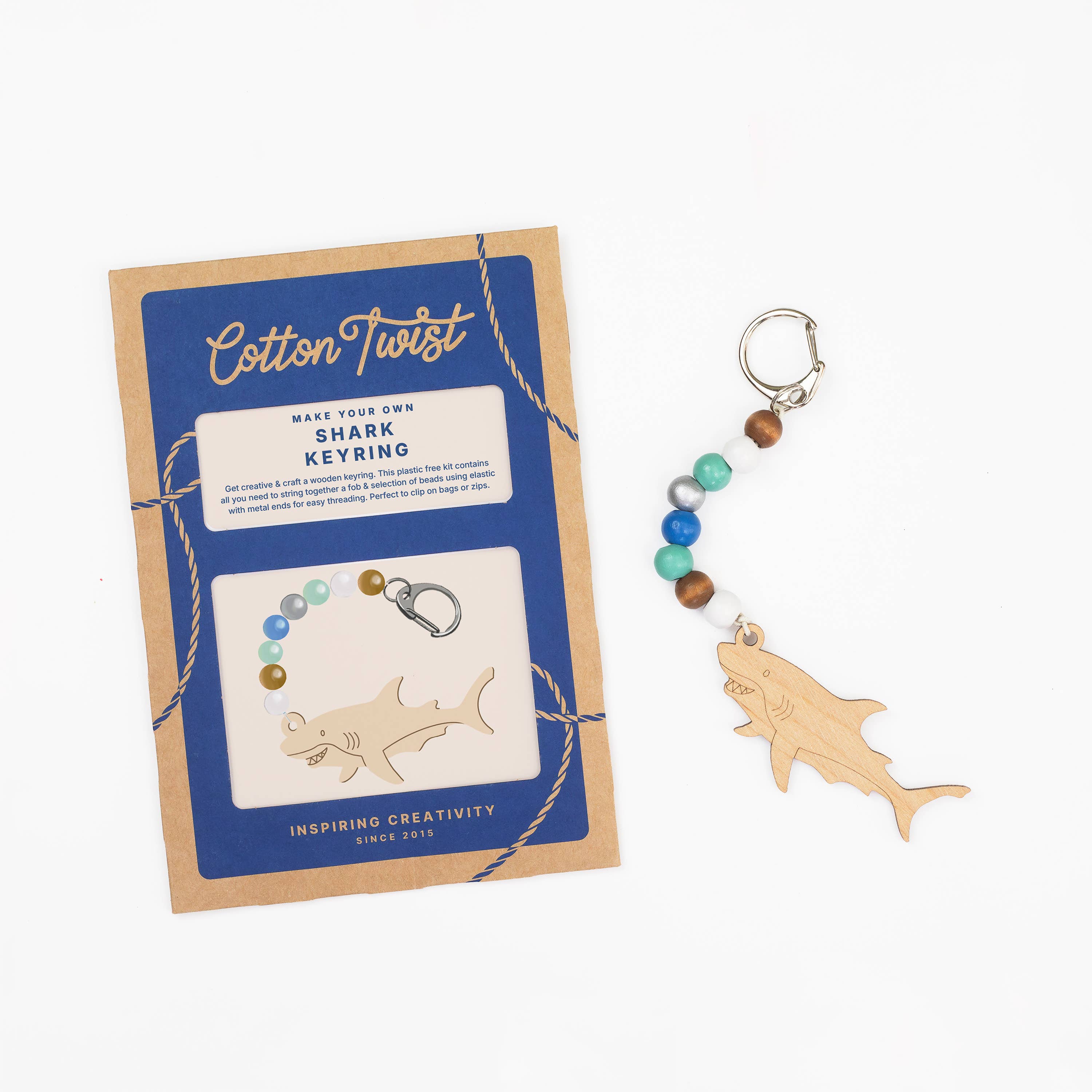 Cotton Twist (WE PREPAY ALL USA DUTIES) - Make Your Own Shark Keyring Kit