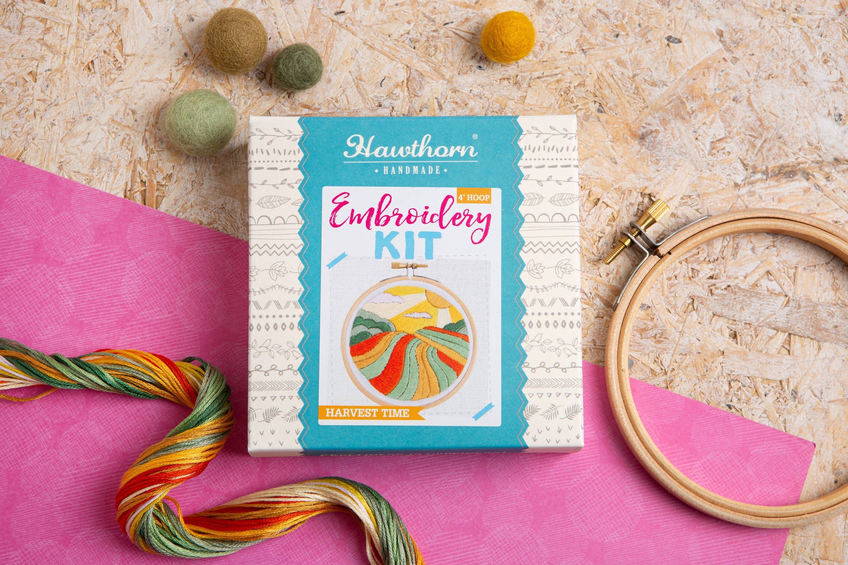 Hawthorn Handmade - Harvest Time Mini Embroidery Kit | Complete Craft Kit for Beginners