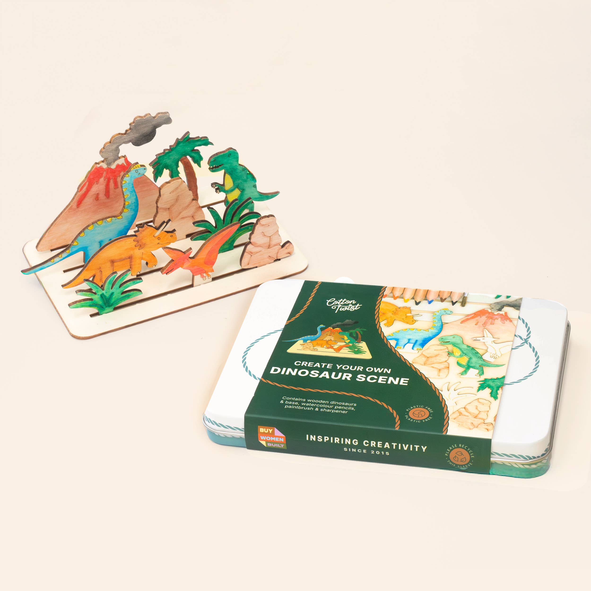 Cotton Twist (WE PREPAY ALL USA DUTIES) - Create Your Own Dinosaur Scene - DIY Craft Kit for Kids