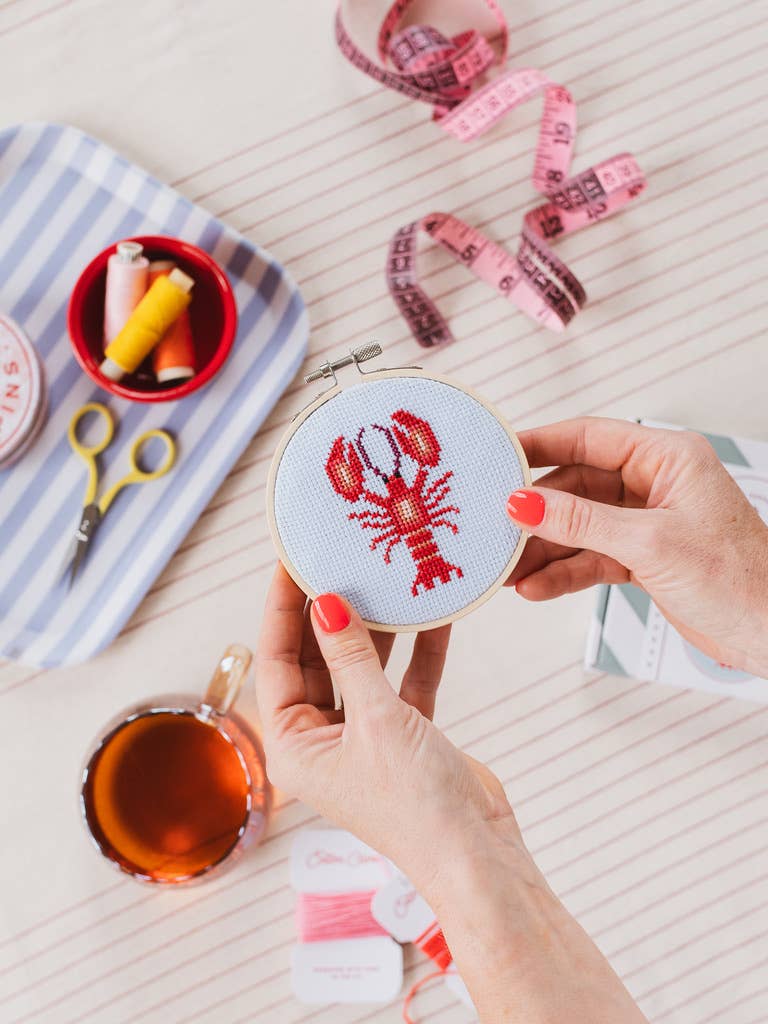 Cotton Clara Craft Kits & Supplies - Lobster Cross Stitch Kit