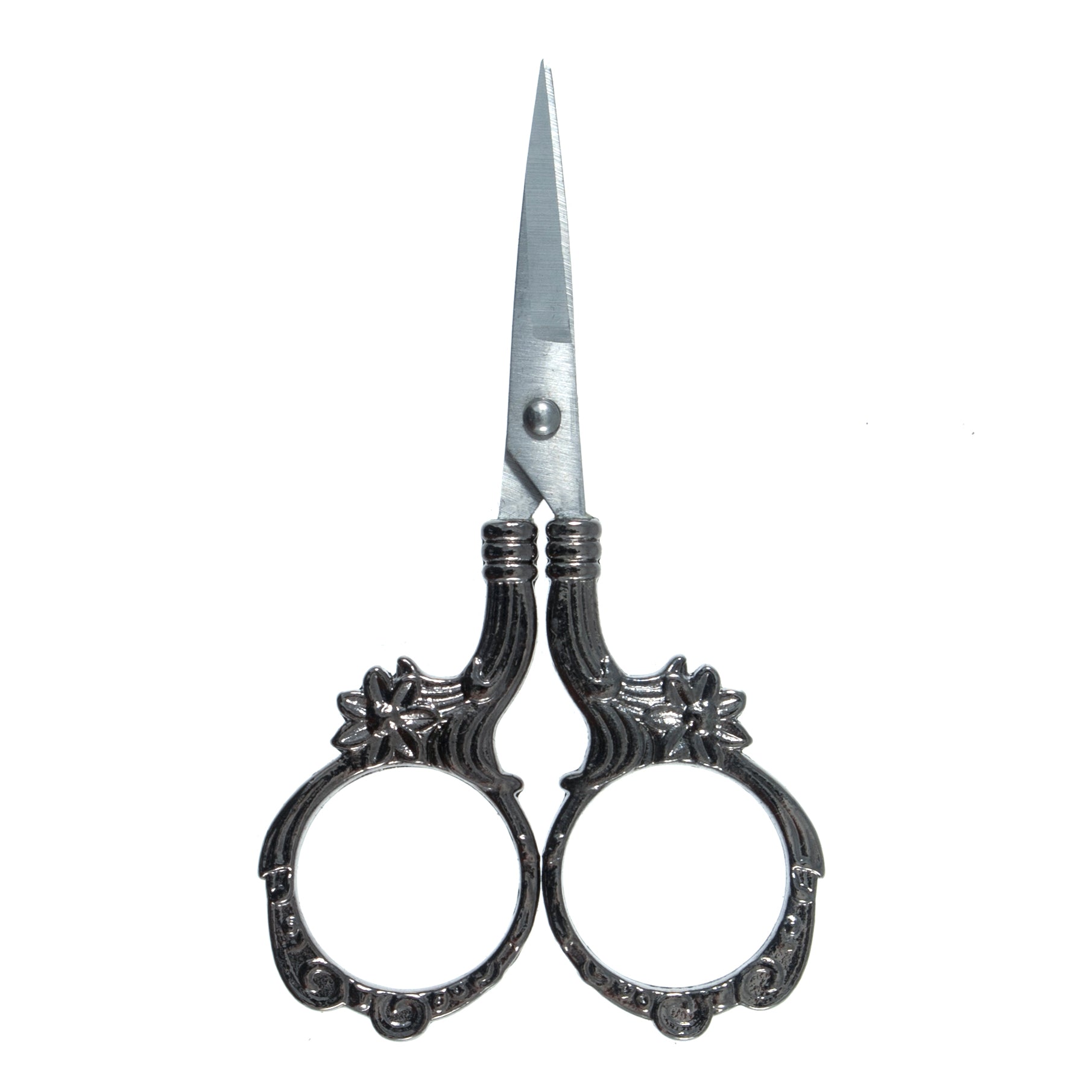 Scissors: Embroidery: Floral Design: 9.5cm or 3.75in