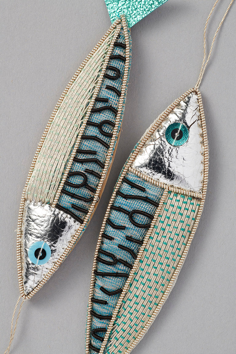 Metal Thread Embroidery - Hastings Mackerel