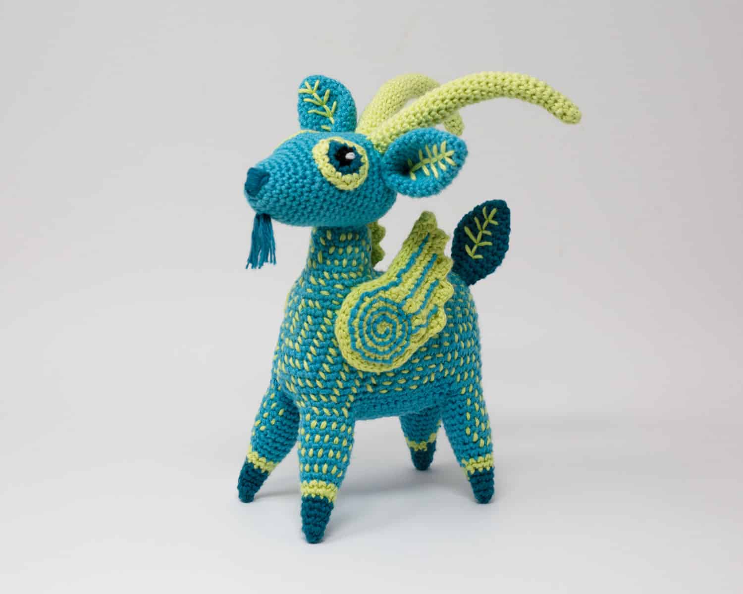 Goat Alebrije printed crochet pattern