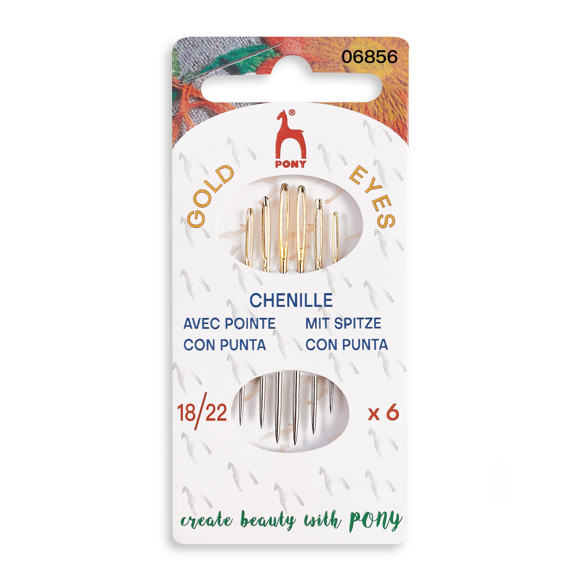 Hand Sewing Needles: Chenille: Gold Eye: Sizes 18-22