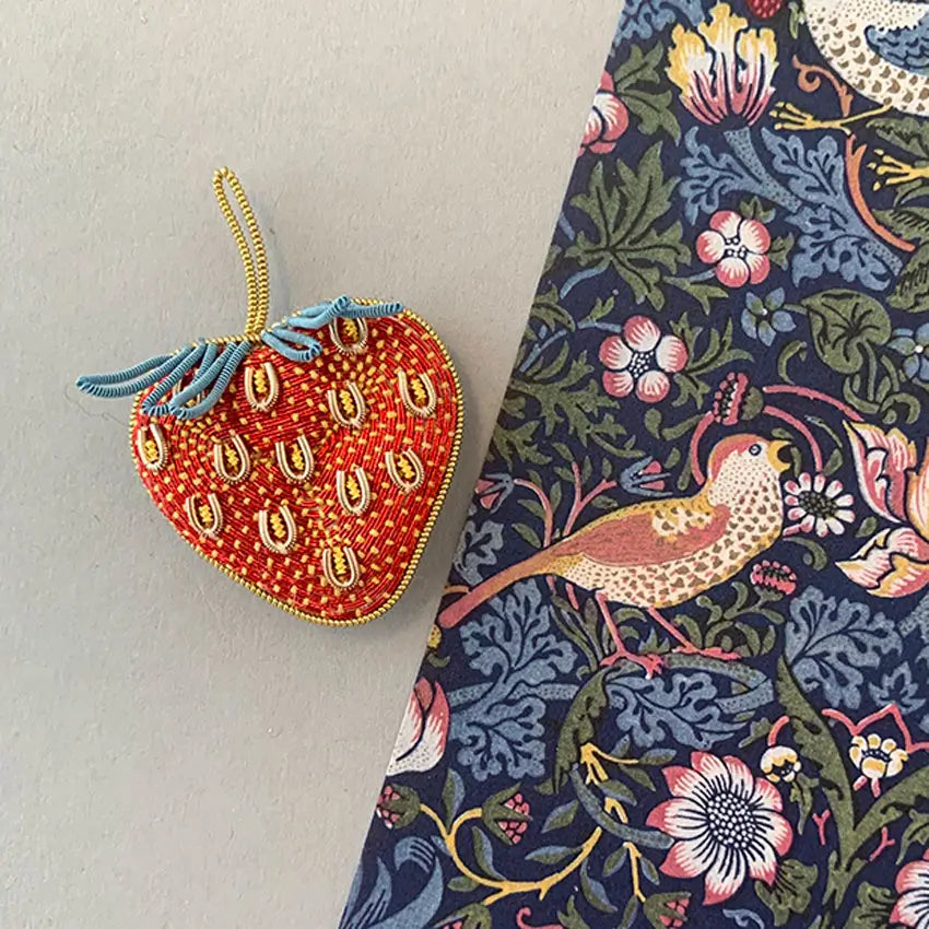 Metal Thread Embroidery, Strawberry Brooch, Workshop