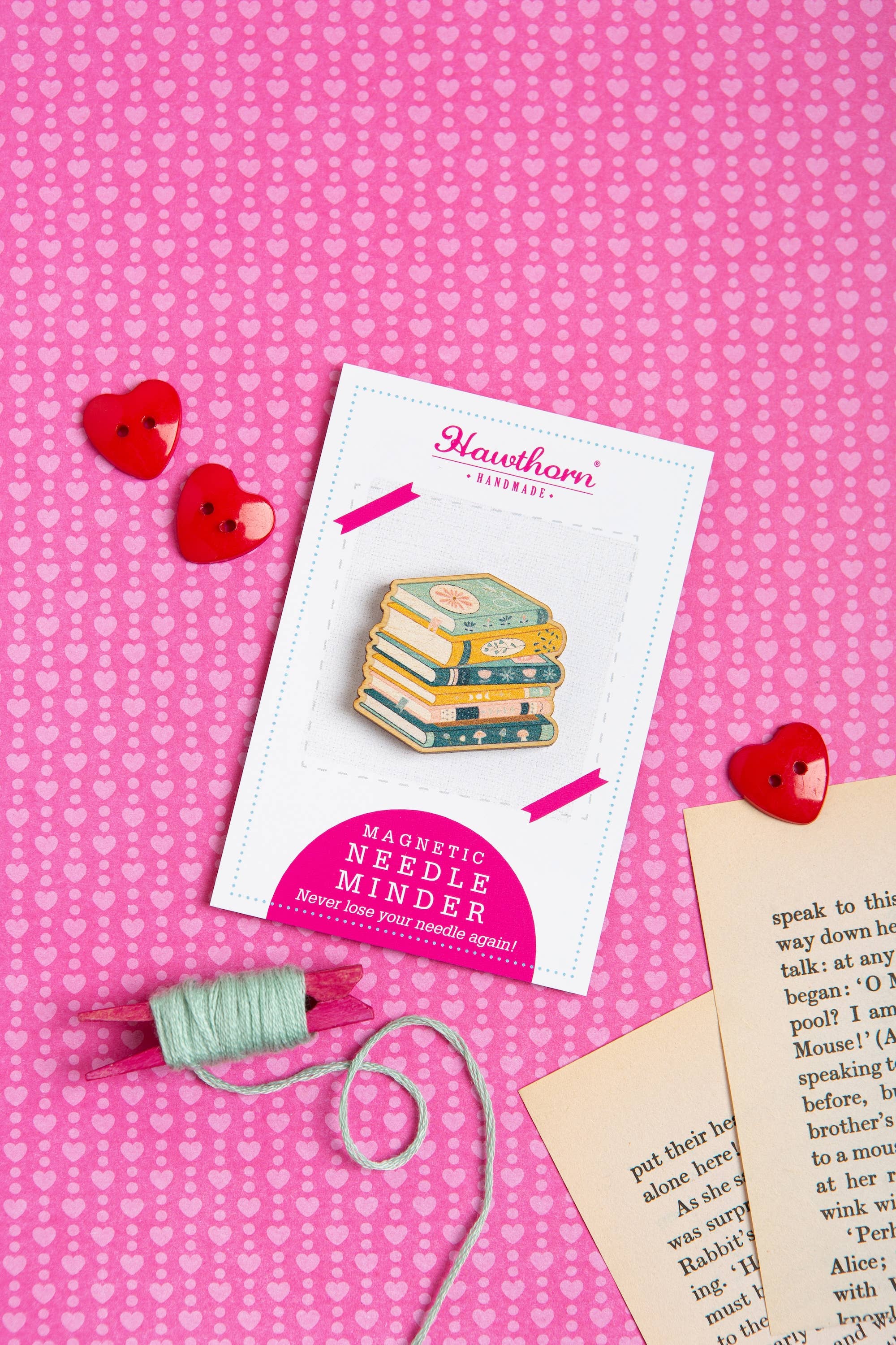 Hawthorn Handmade  - Book Lover Needle Minder | Gift for Crafters