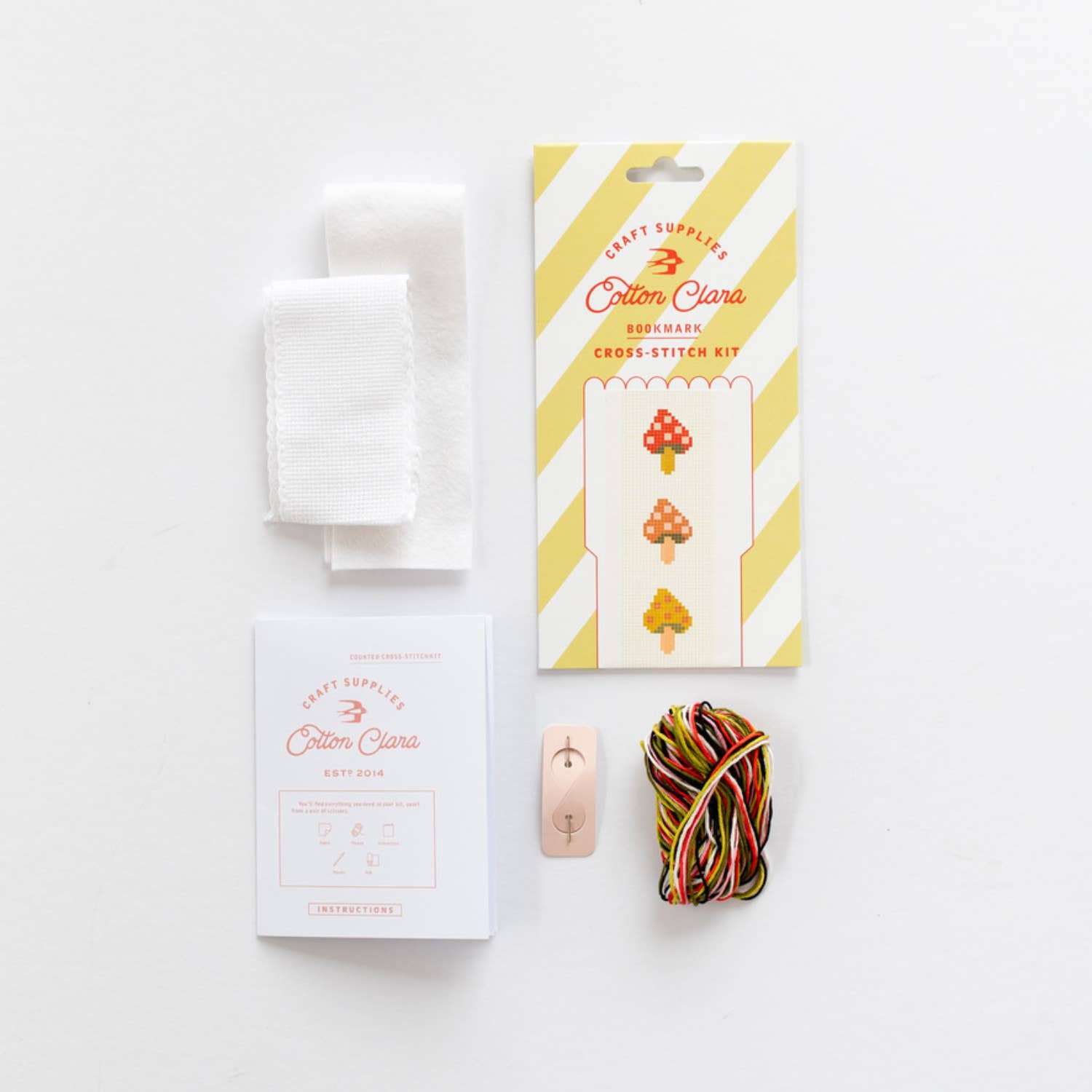Cotton Clara Craft Kits & Supplies - Tea/Mugs Cross Stitch Bookmark Kit