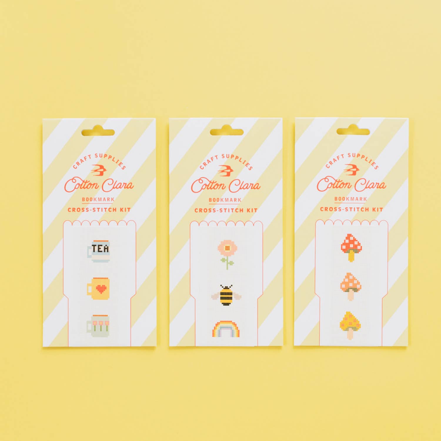 Cotton Clara Craft Kits & Supplies - Tea/Mugs Cross Stitch Bookmark Kit