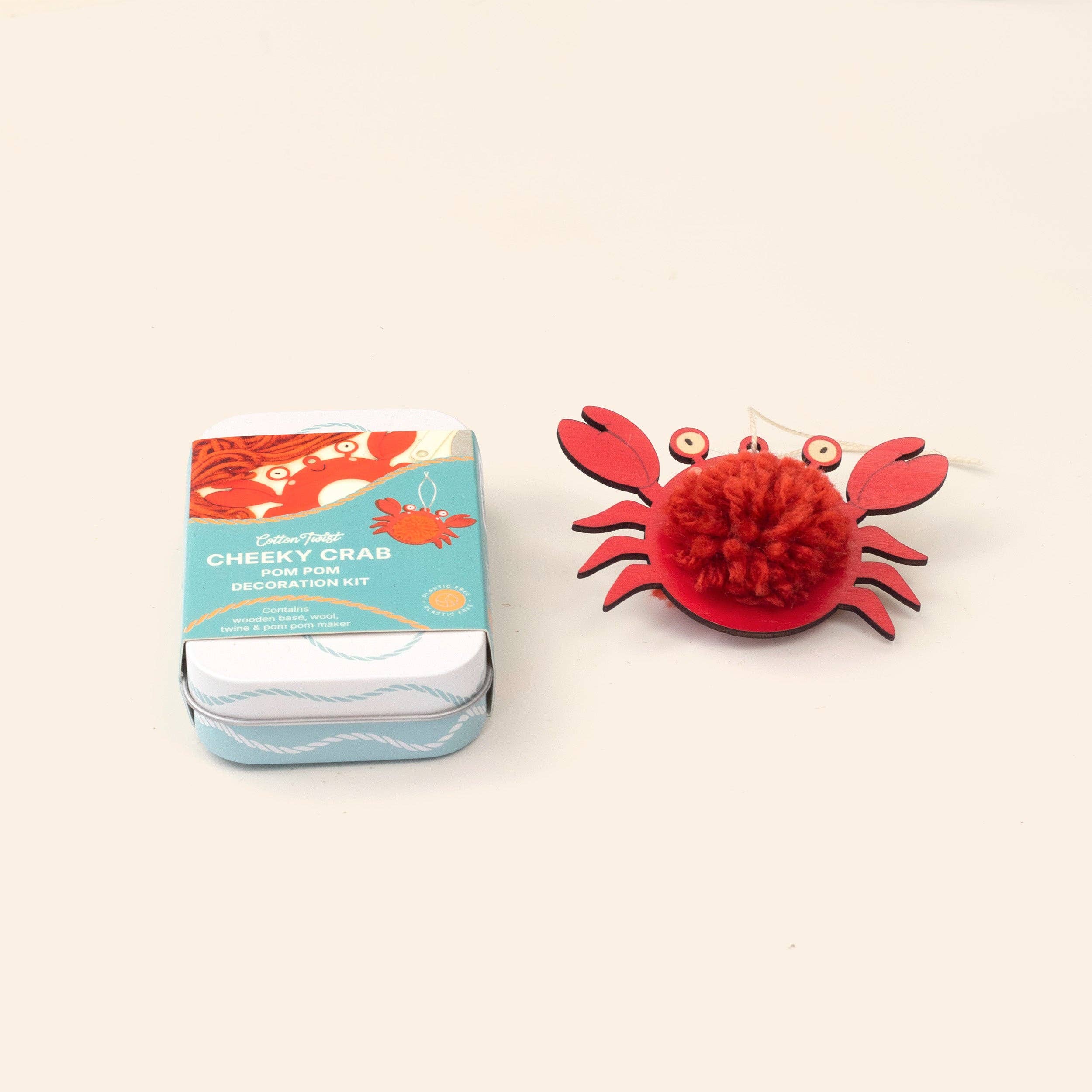 Cotton Twist (WE PREPAY ALL USA DUTIES) - Make Your Own Pom Pom Crab Decoration Kit