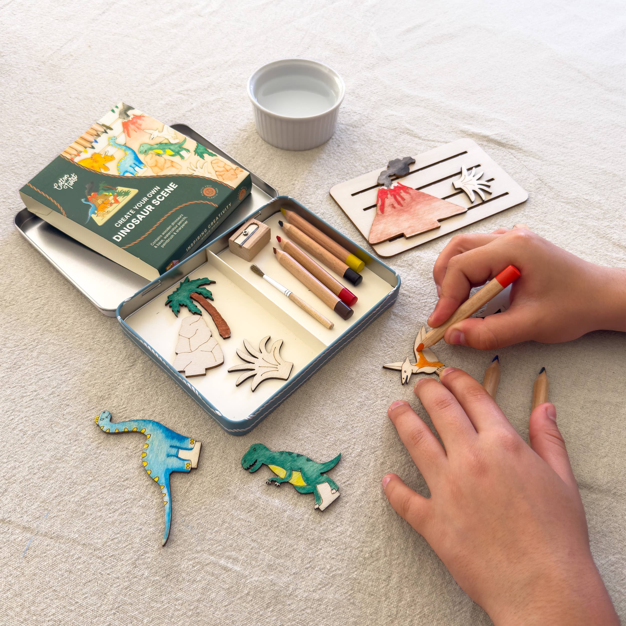 Cotton Twist (WE PREPAY ALL USA DUTIES) - Create Your Own Dinosaur Scene - DIY Craft Kit for Kids