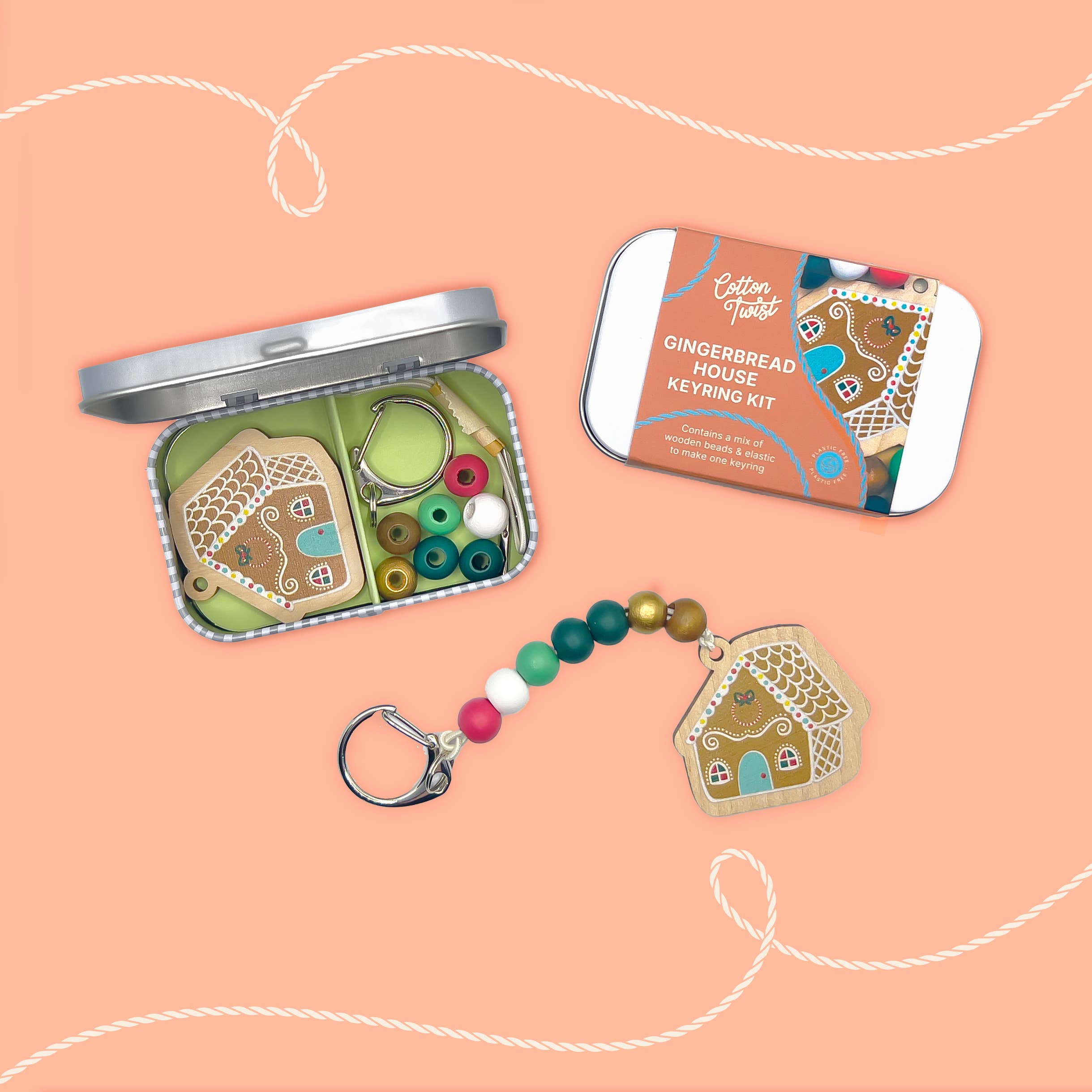 Cotton Twist  - Gingerbread House Keyring Gift Kit