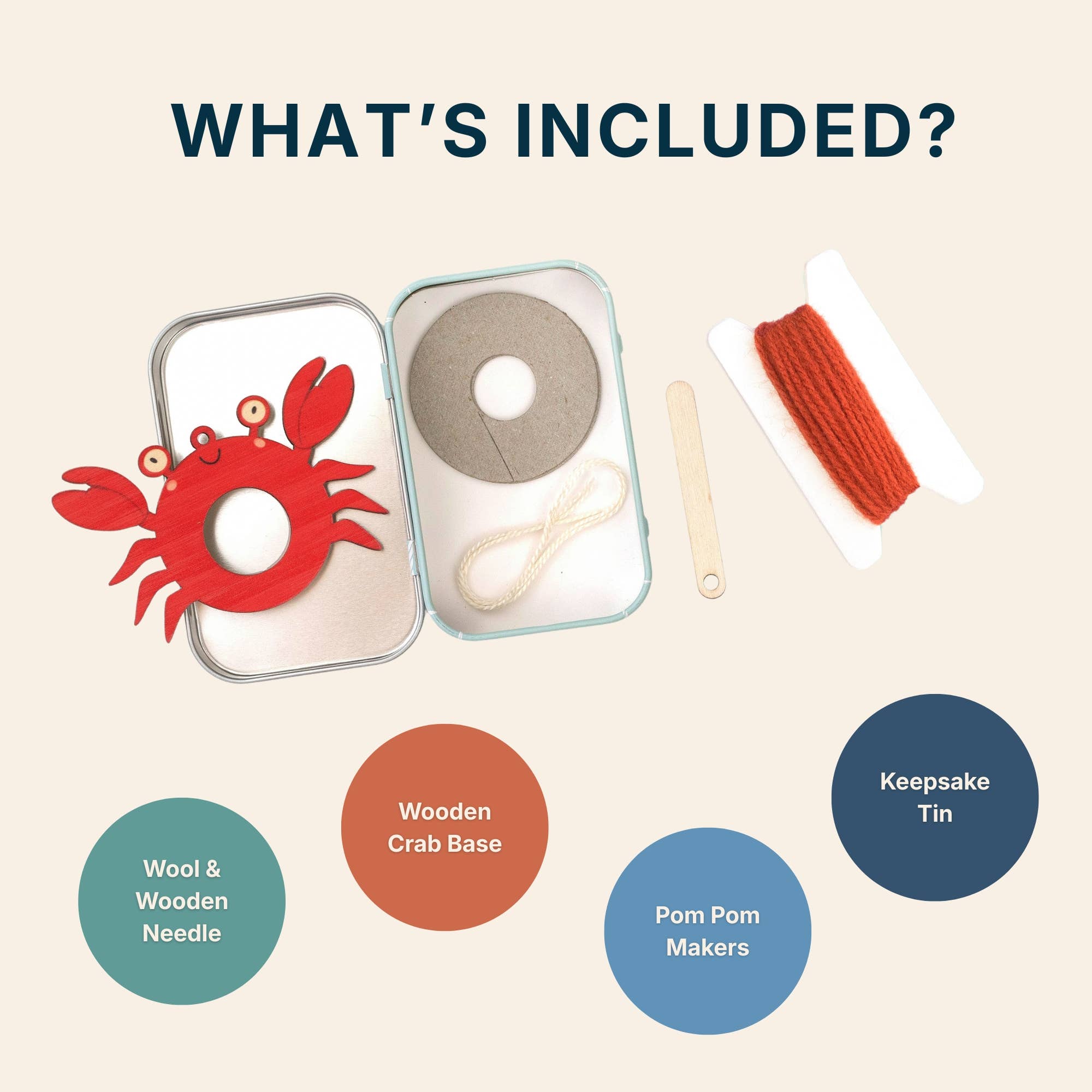 Cotton Twist (WE PREPAY ALL USA DUTIES) - Make Your Own Pom Pom Crab Decoration Kit