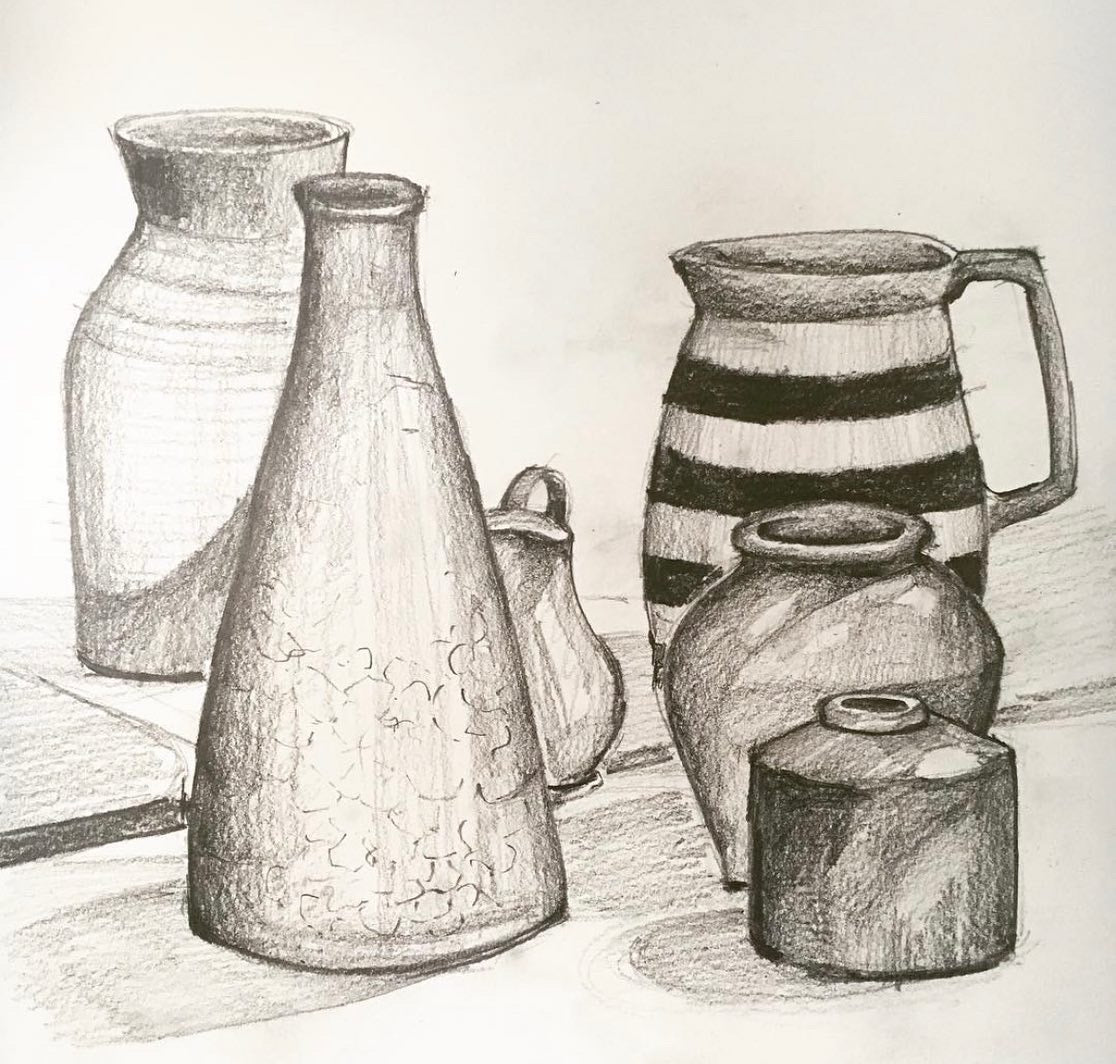 Charcoal Drawing Still Life Class