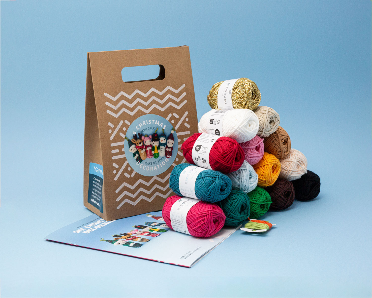 Six Christmas decorations pattern & YARN PACK