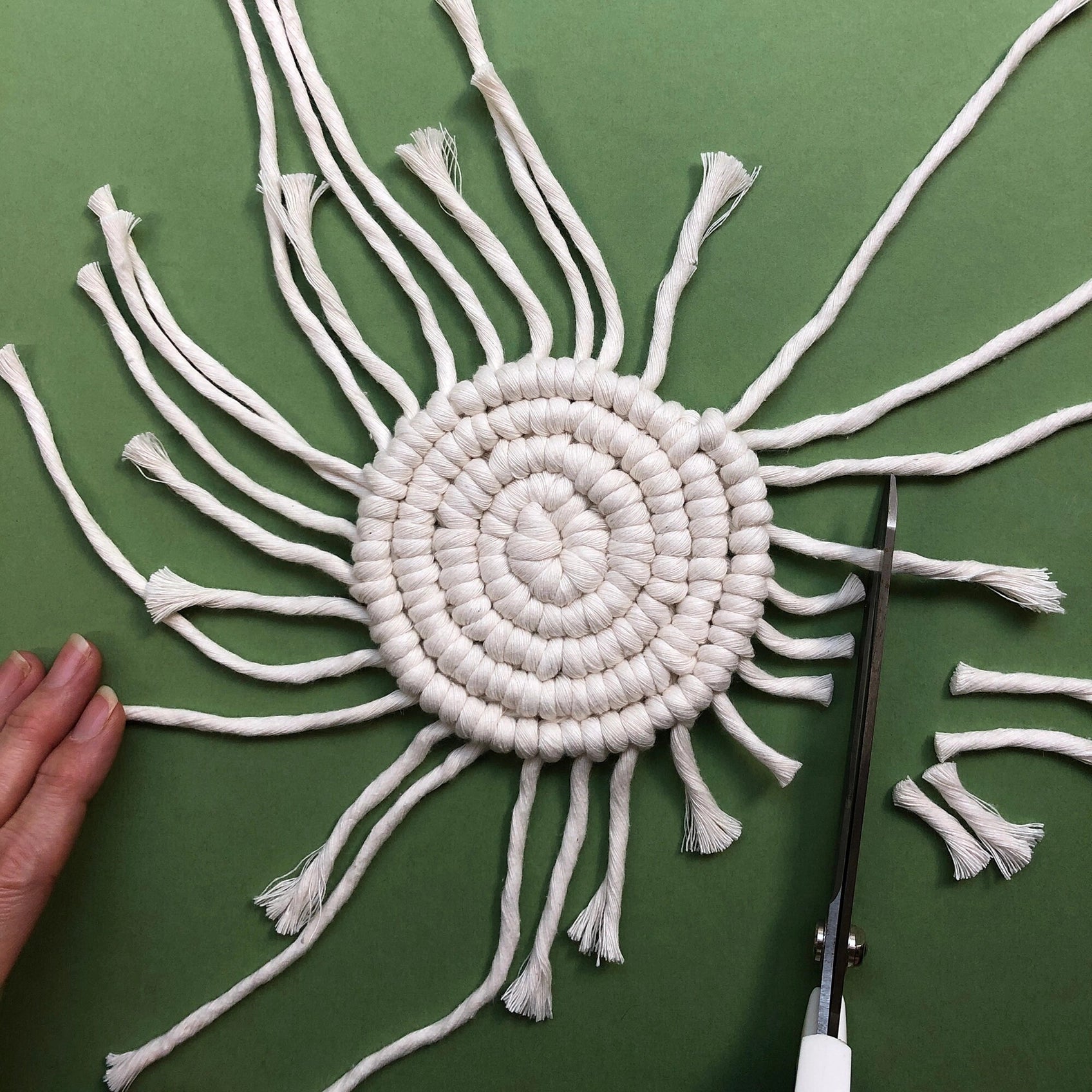 Macrame Kit Coasters - Yellow. Craft kit for adults