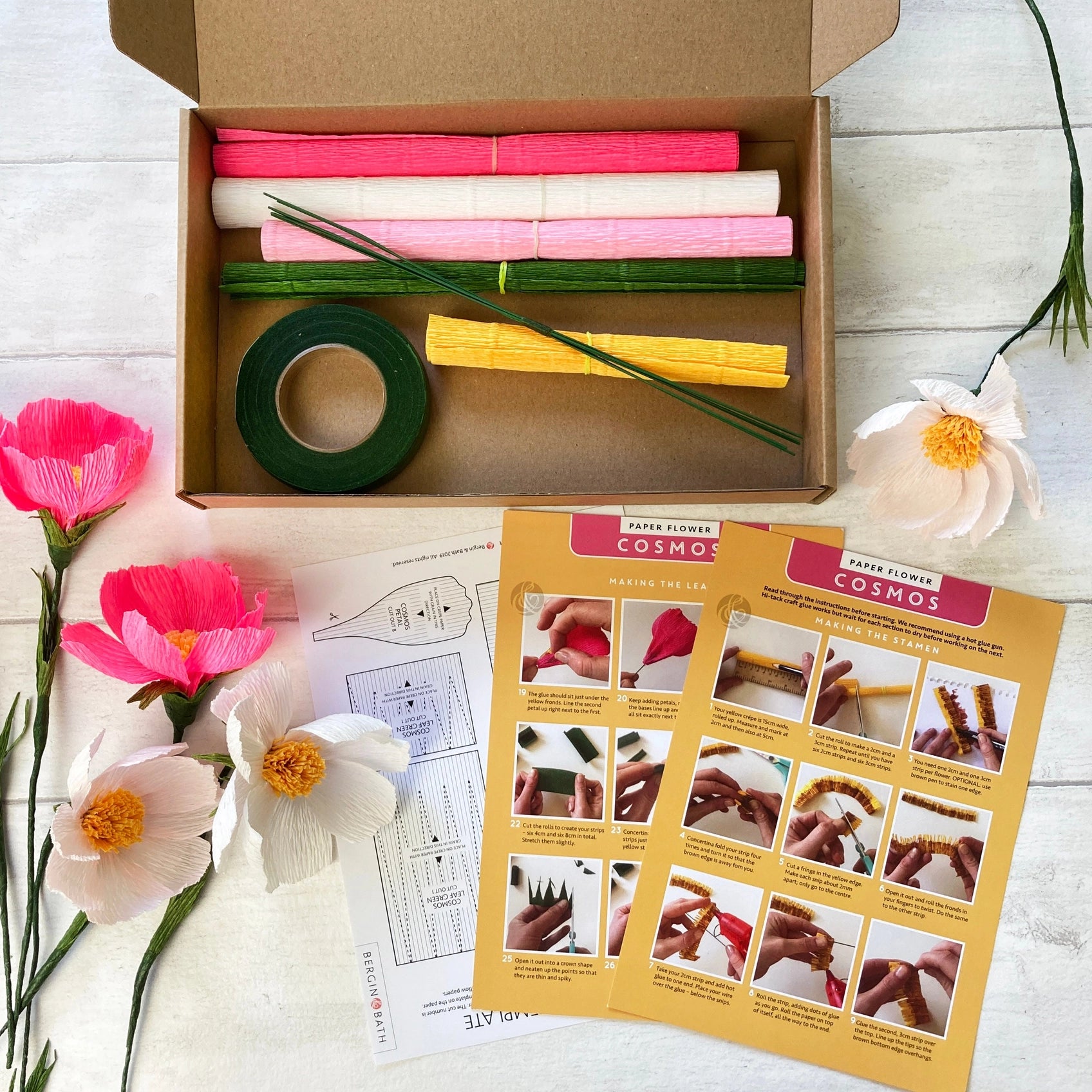Paper Flower Making Kit Cosmos, craft kit for women