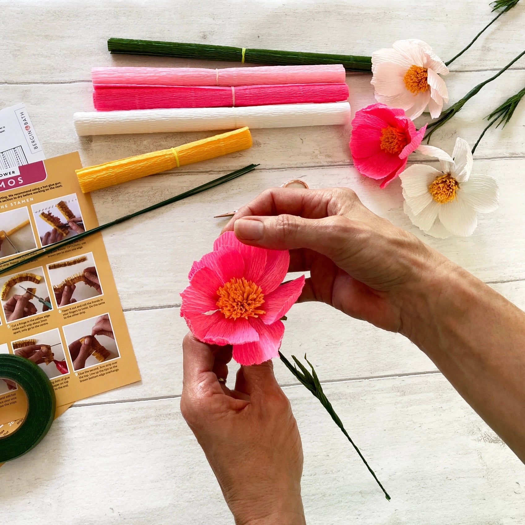 Paper Flower Making Kit Cosmos, craft kit for women