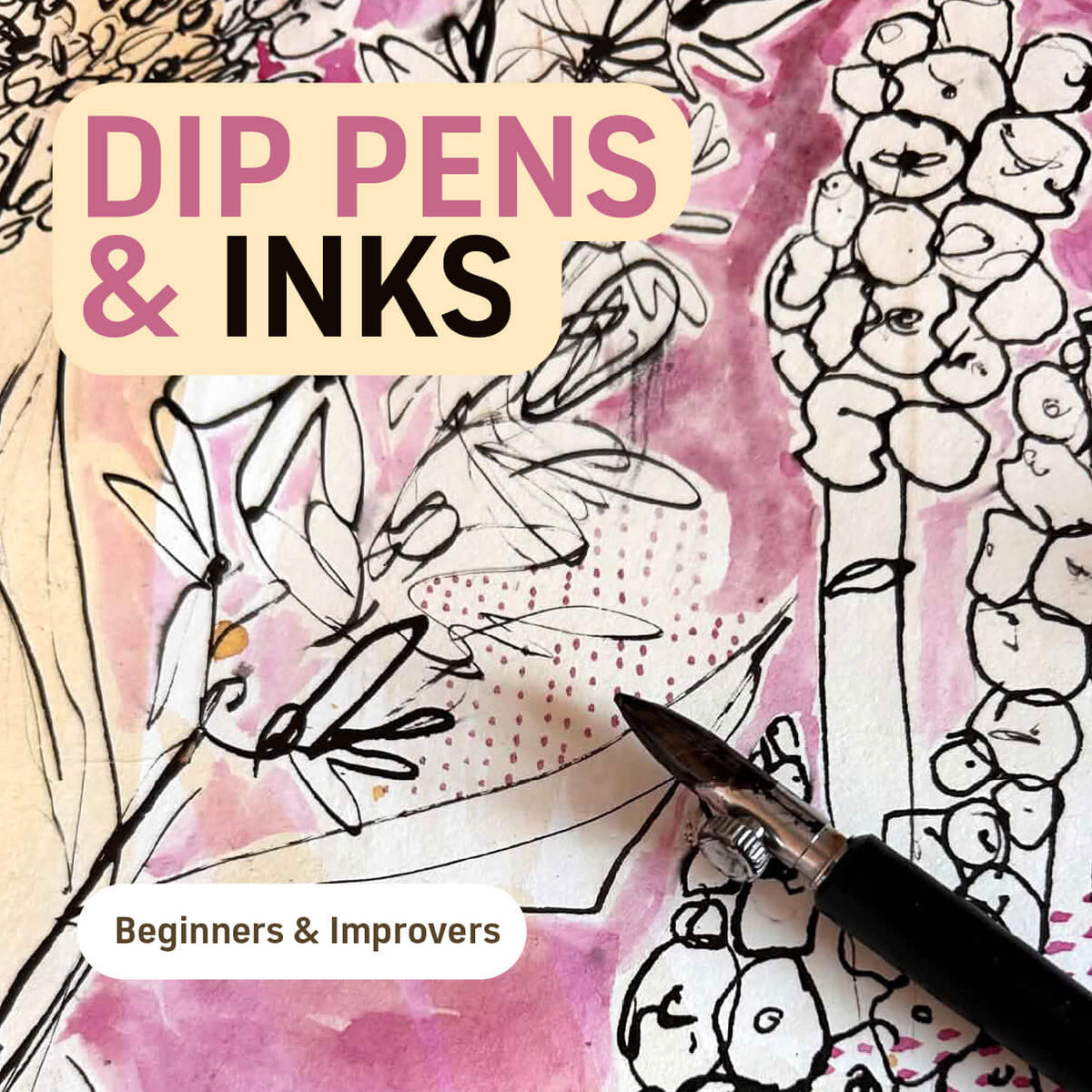 Beginners dip pen and Inks workshop in Eastbourne, East Sussex