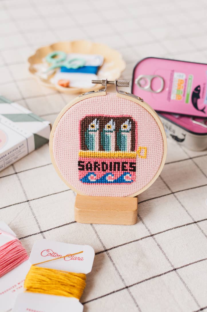 Cotton Clara Craft Kits & Supplies - Sardines Cross Stitch Kit