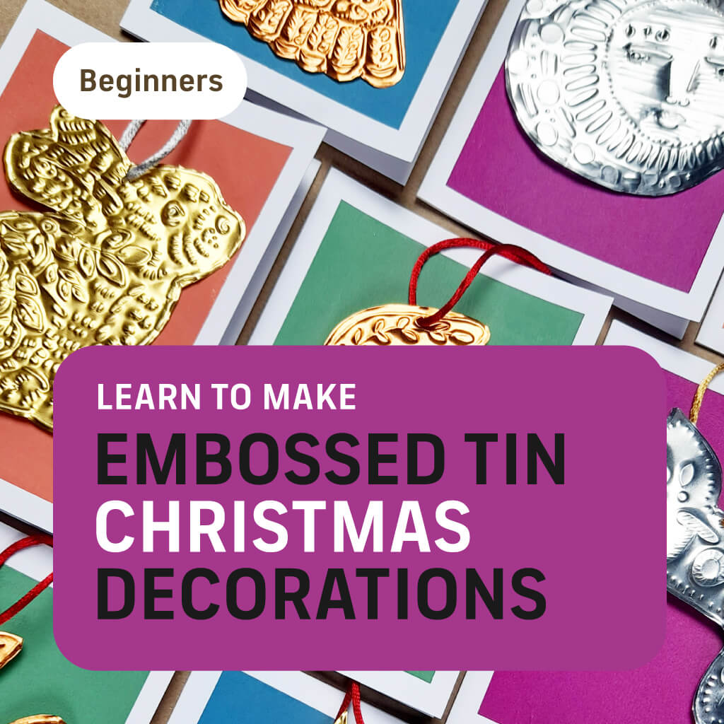 Embossed tin Christmas decorations workshop