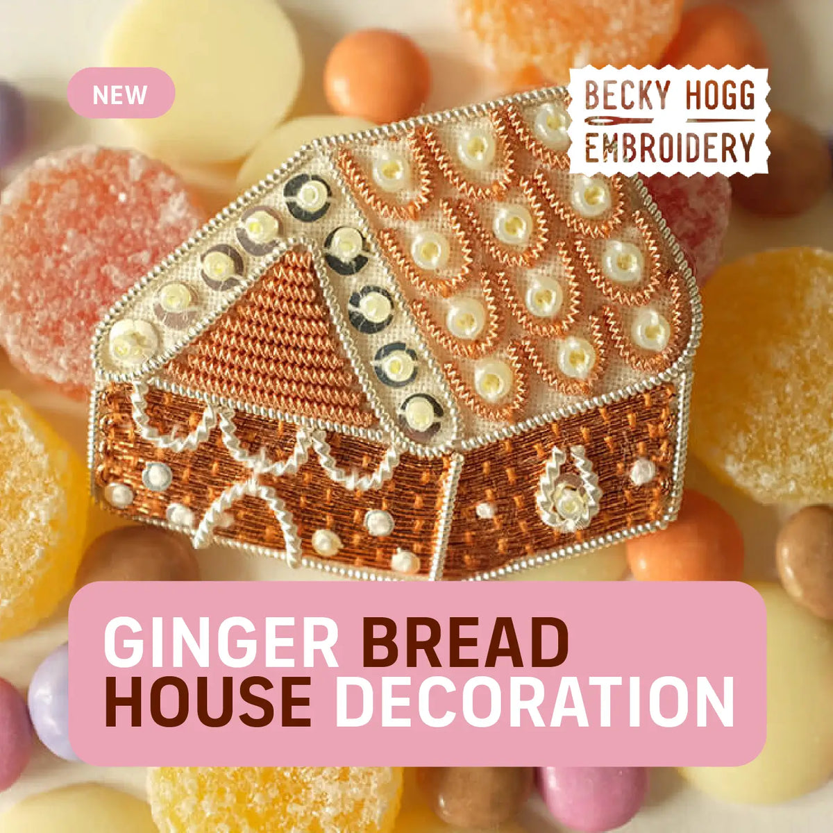 Ginger Bread house decoration, embroidery workshop