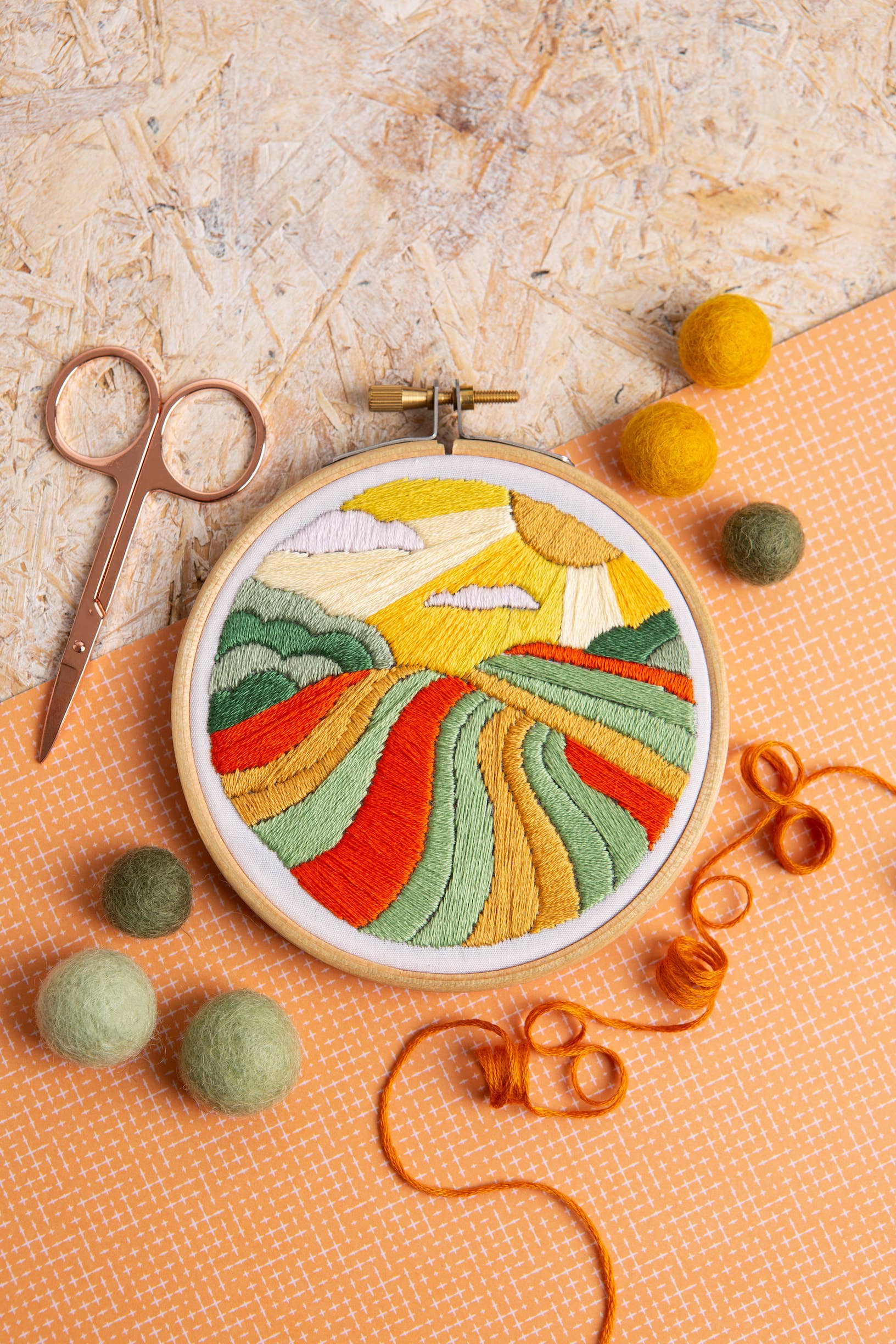 Hawthorn Handmade - Harvest Time Mini Embroidery Kit | Complete Craft Kit for Beginners