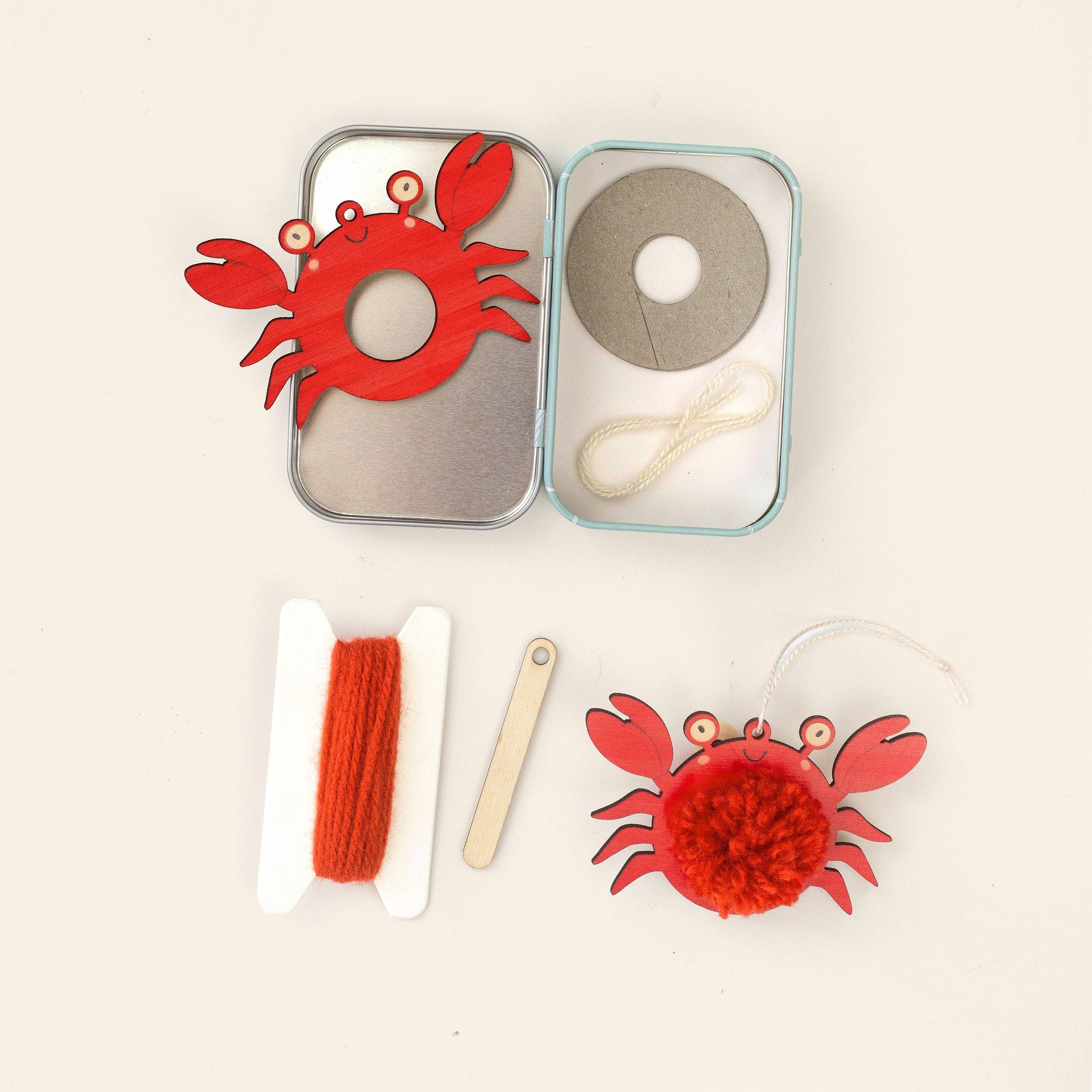 Cotton Twist (WE PREPAY ALL USA DUTIES) - Make Your Own Pom Pom Crab Decoration Kit