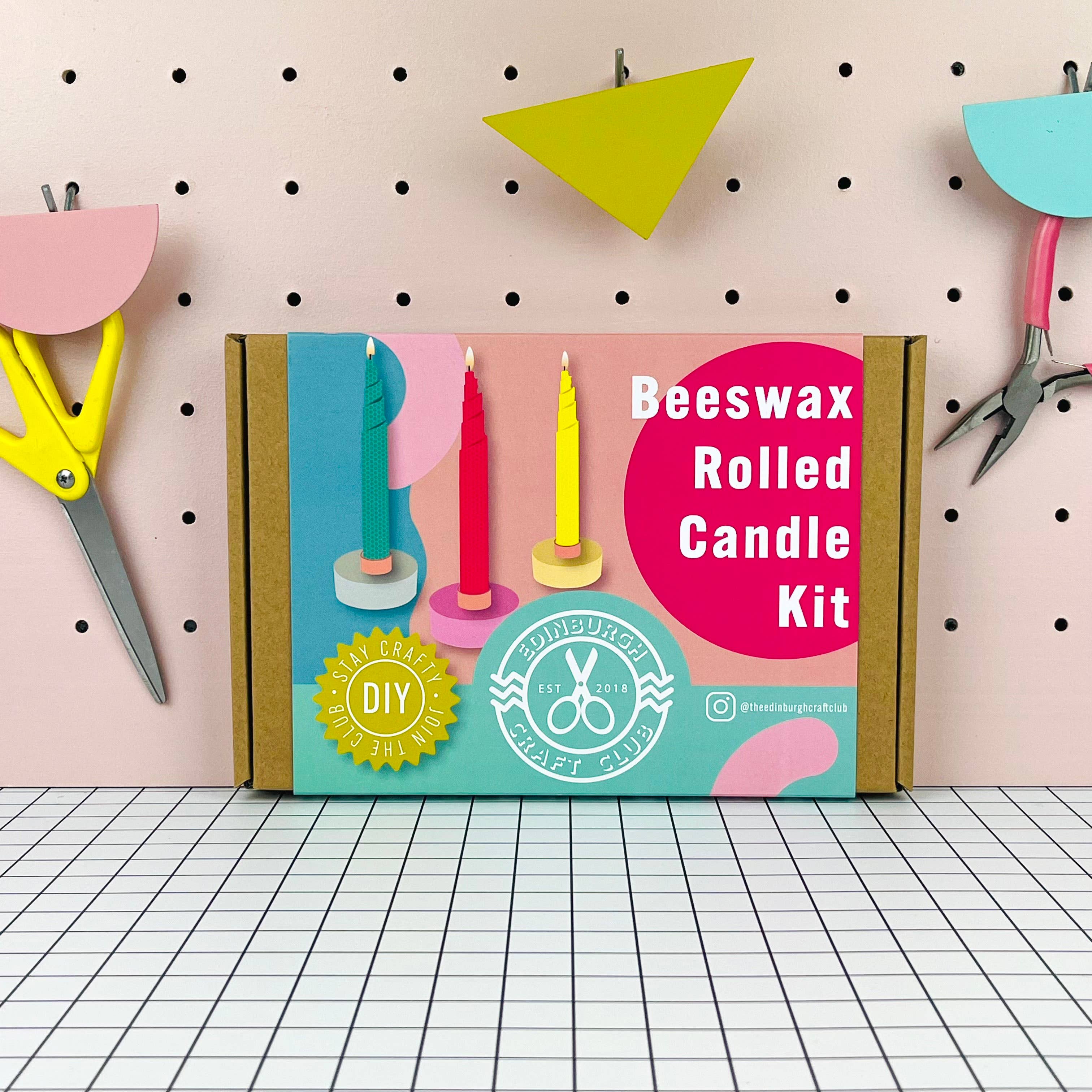 The Edinburgh Craft Club - Colourful Beeswax Rolled Candles Kit