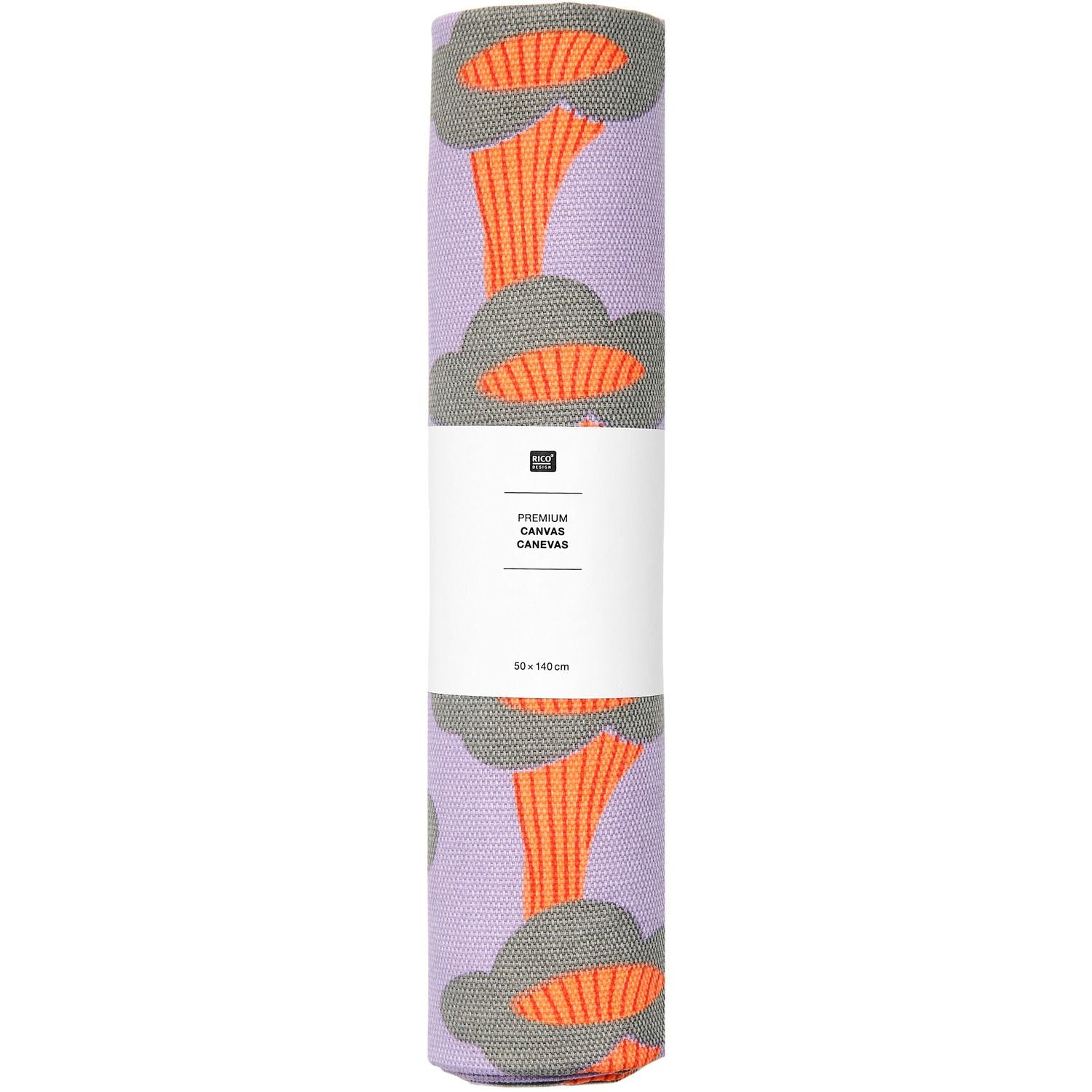 Rico Canvas fabric, Chanerelles Lilac 50 x 140cm