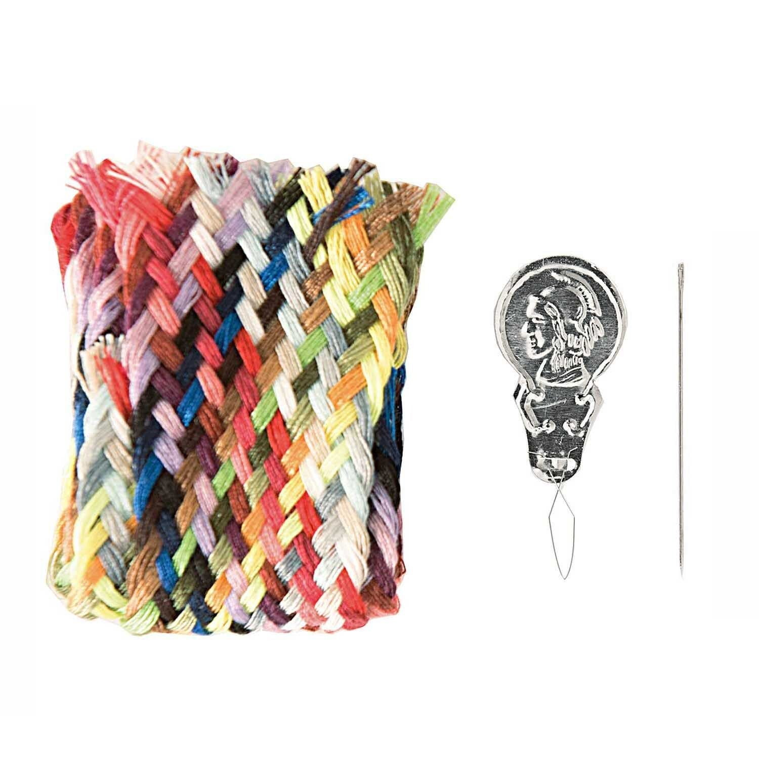 Sewing plait with needle and threader