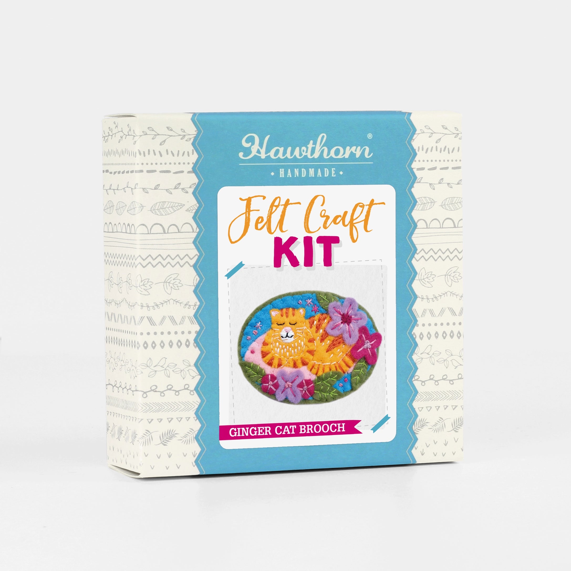 Ginger Cat Felt Craft Brooch Kit | Complete Craft Kit