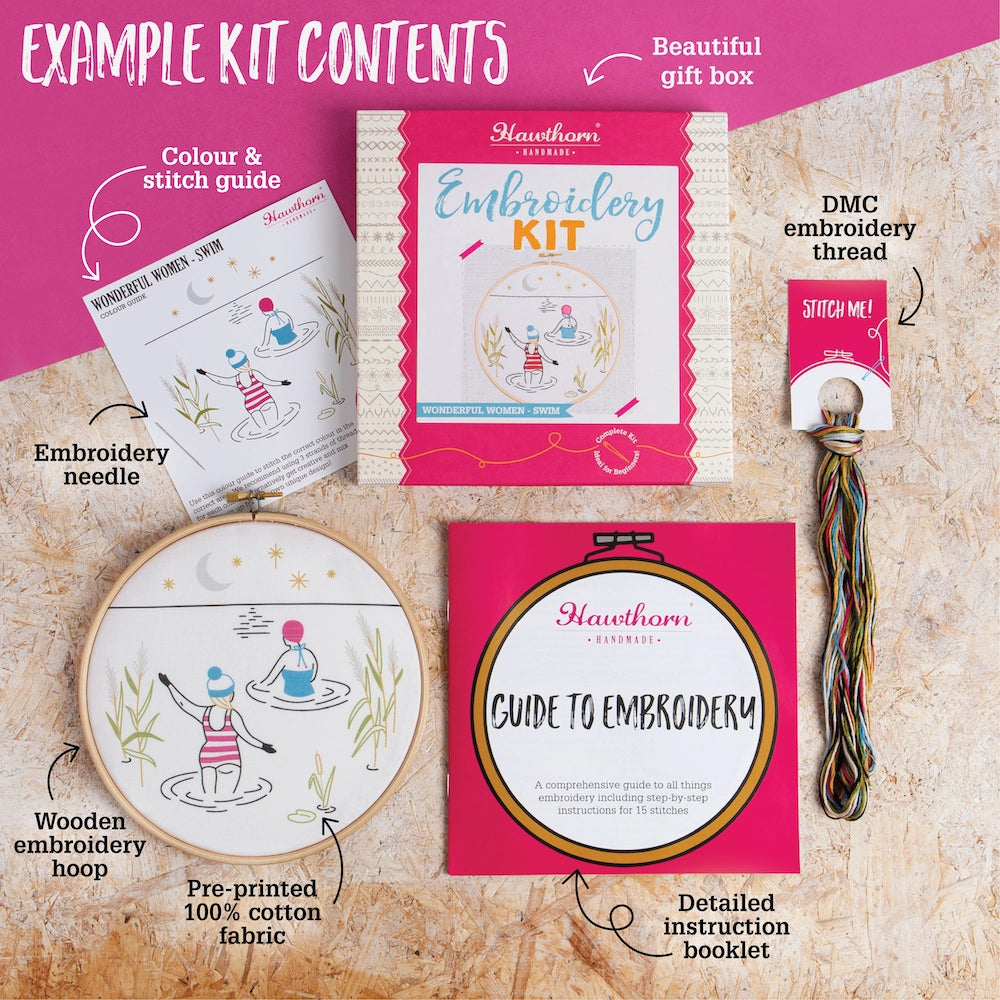 Glass Garden Embroidery Kit | Complete Craft Kit for Beginners