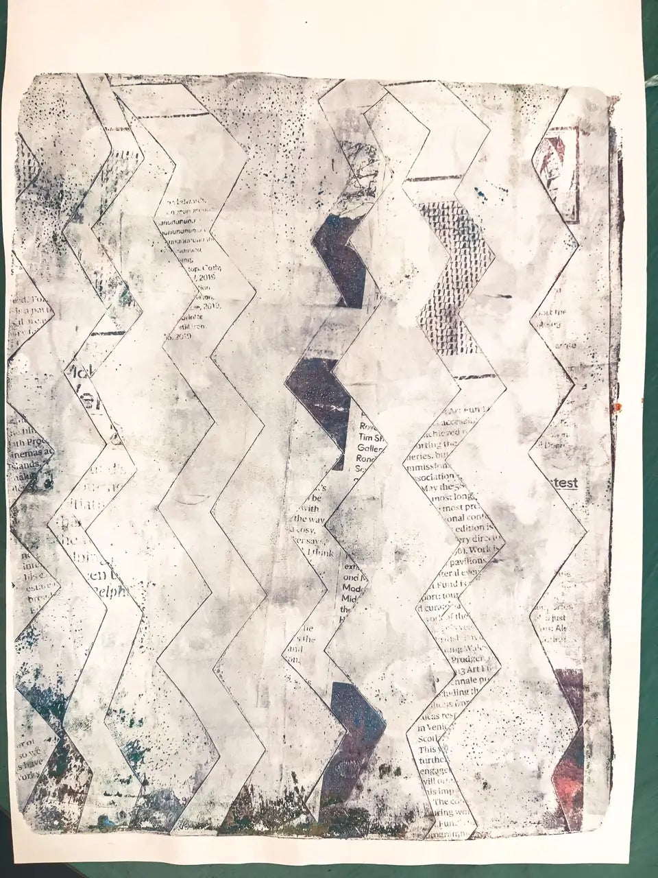 Beginners Gelli Printing workshop, mixed media print