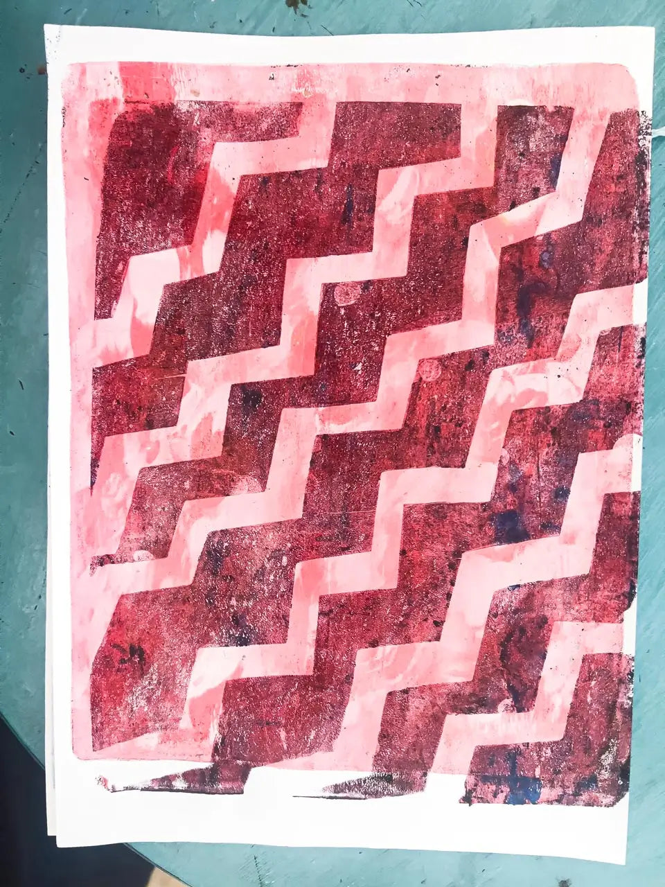 Beginners Gelli Printing workshop, mixed media print